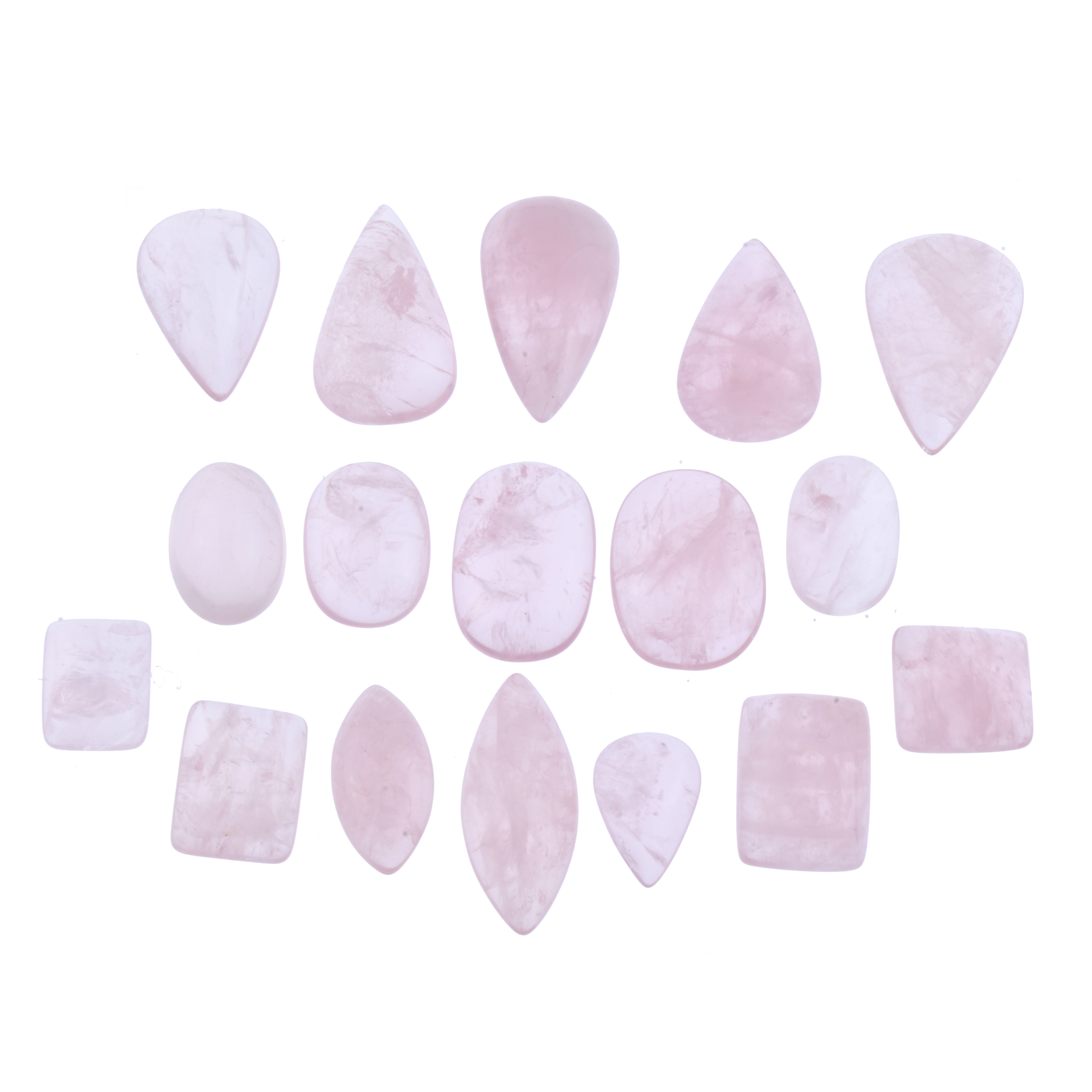 Lot of seventeen unmounted rose tourmalines.