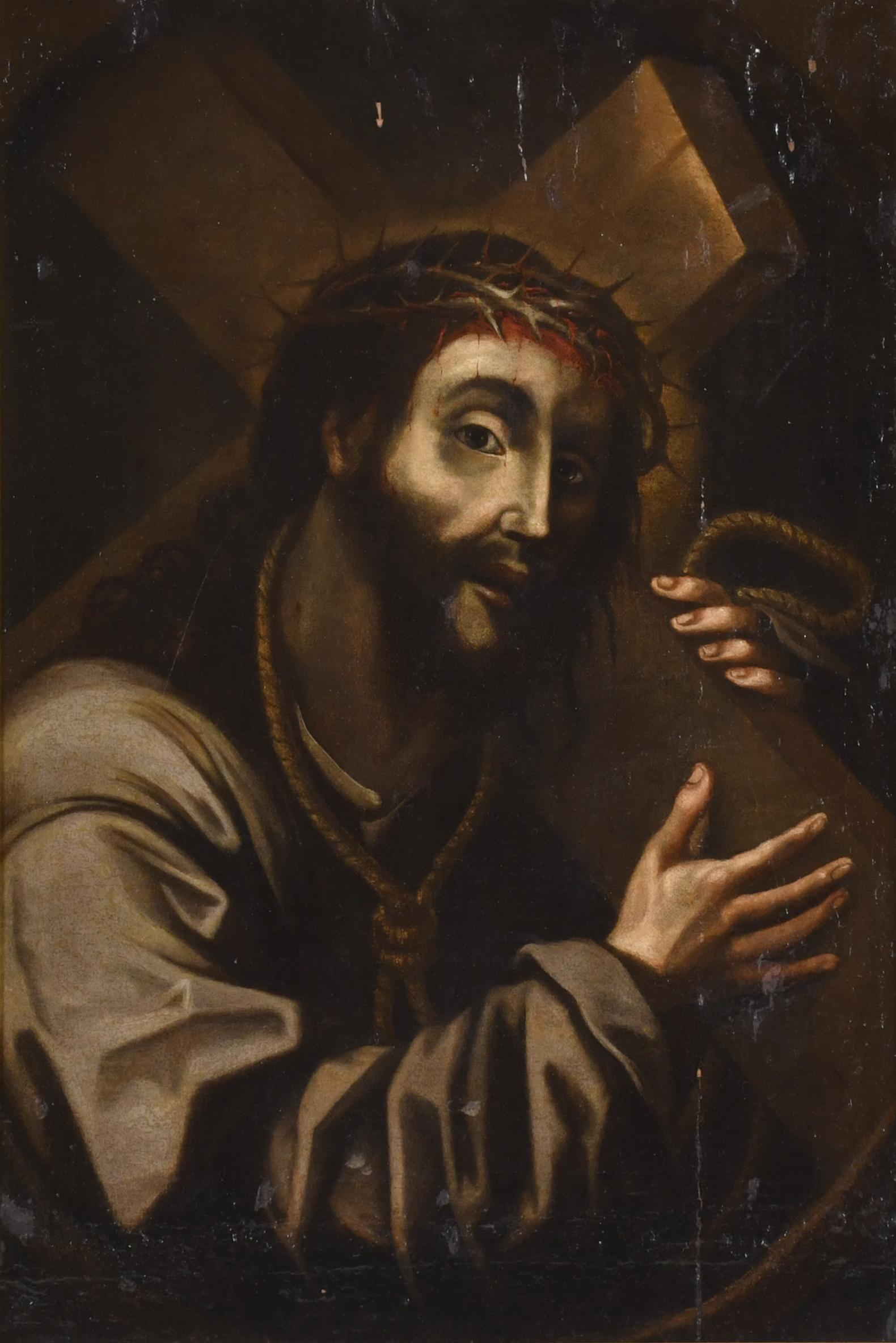 ESCUELA ESPAÑOLA, SIGLO XVIII. "Cristo cargando la cruz". s