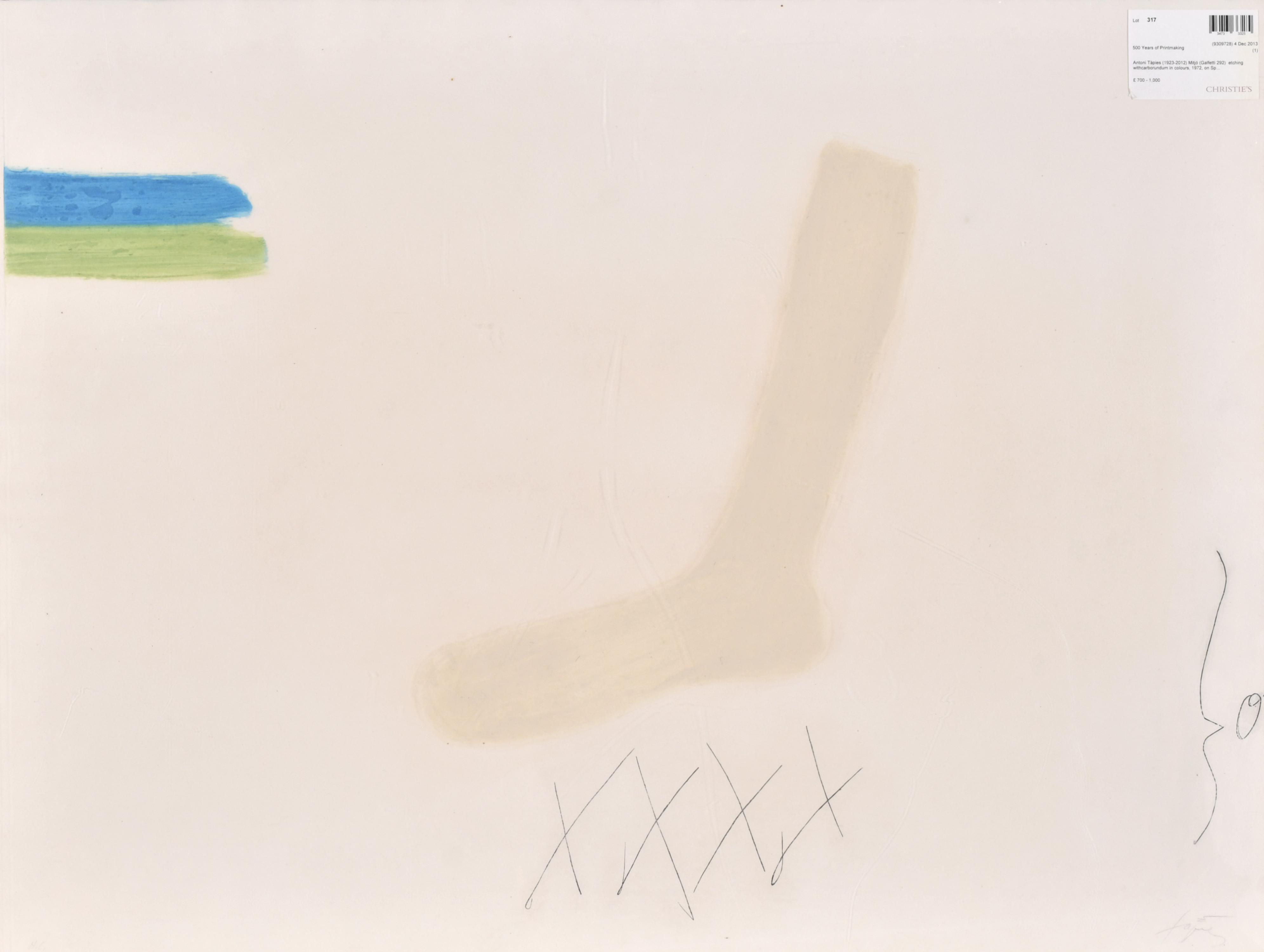 ANTONI TÀPIES (1923-2012). "Mitjó", 1972.