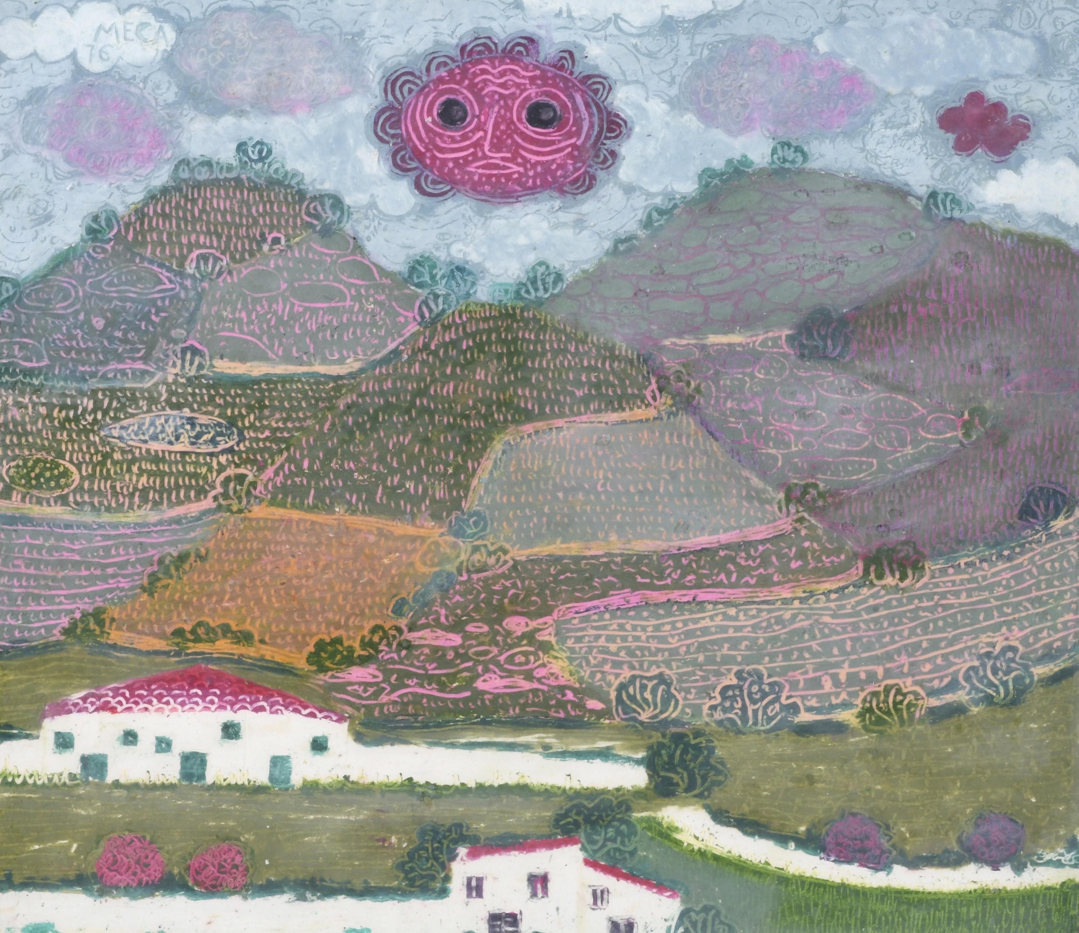 TOMÁS MECA VIVES (1919-1979). "Paisaje con casas", 1976. 