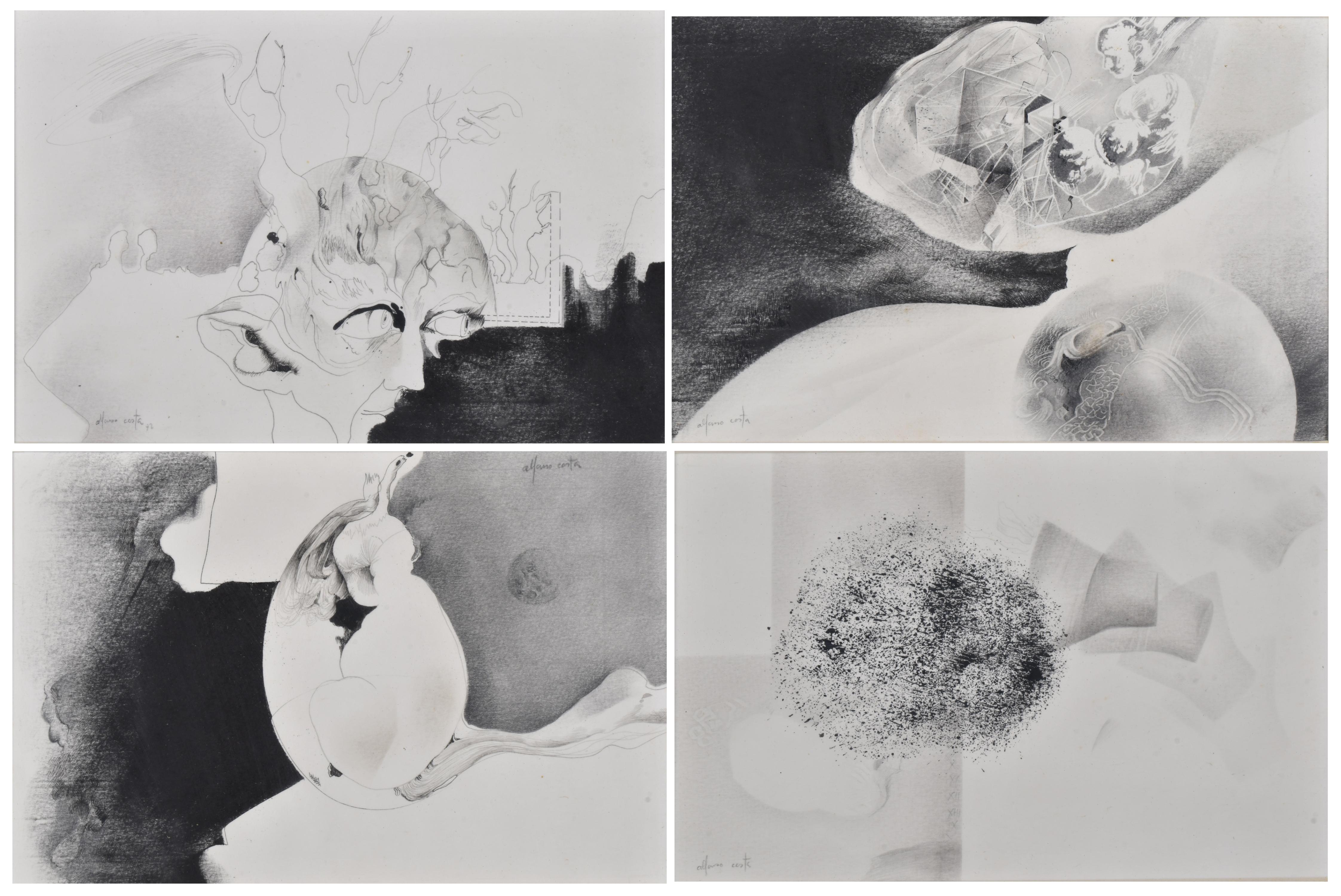 ALFONSO COSTA BEIRO (1943). Composición de 4 obras, 1972?.