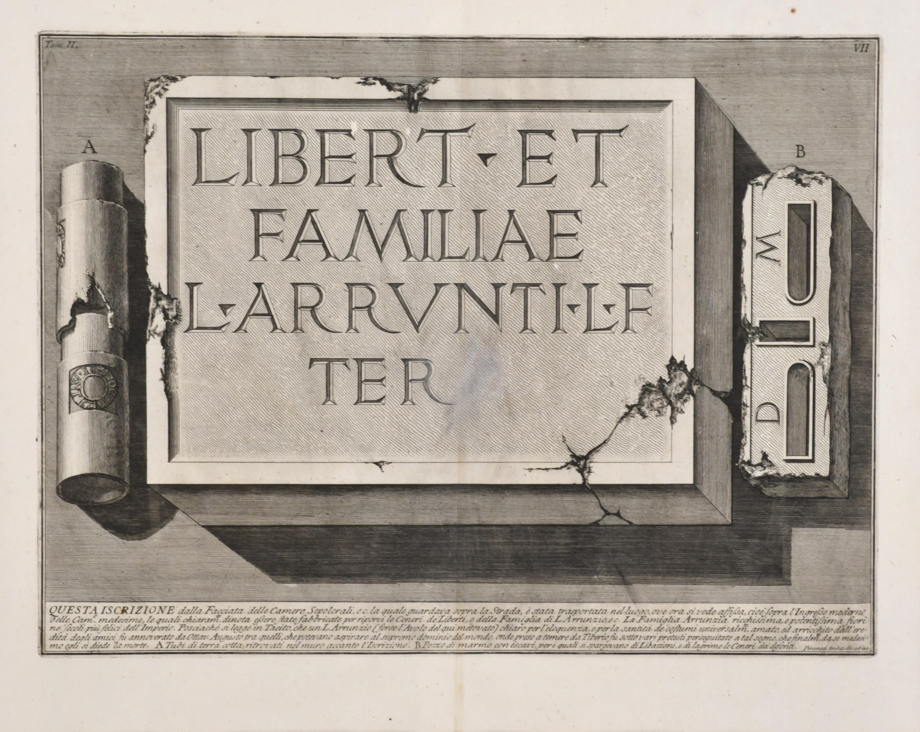 GIOVANNI BATTISTA PIRANESI (1720-1778). "LIBERT-ET, FAMILIA