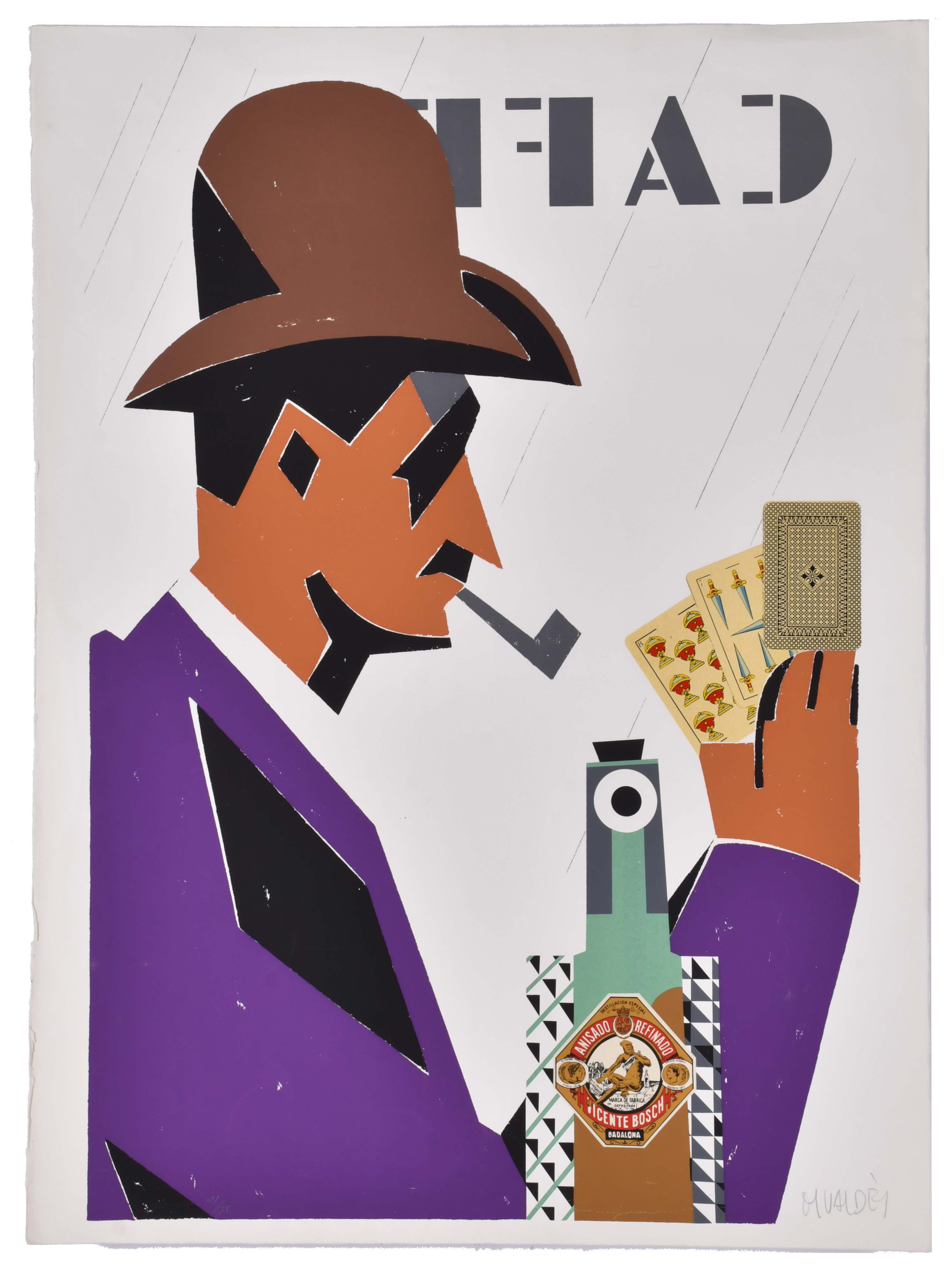 MANOLO VALDÉS (1942). "Jugador de cartas".