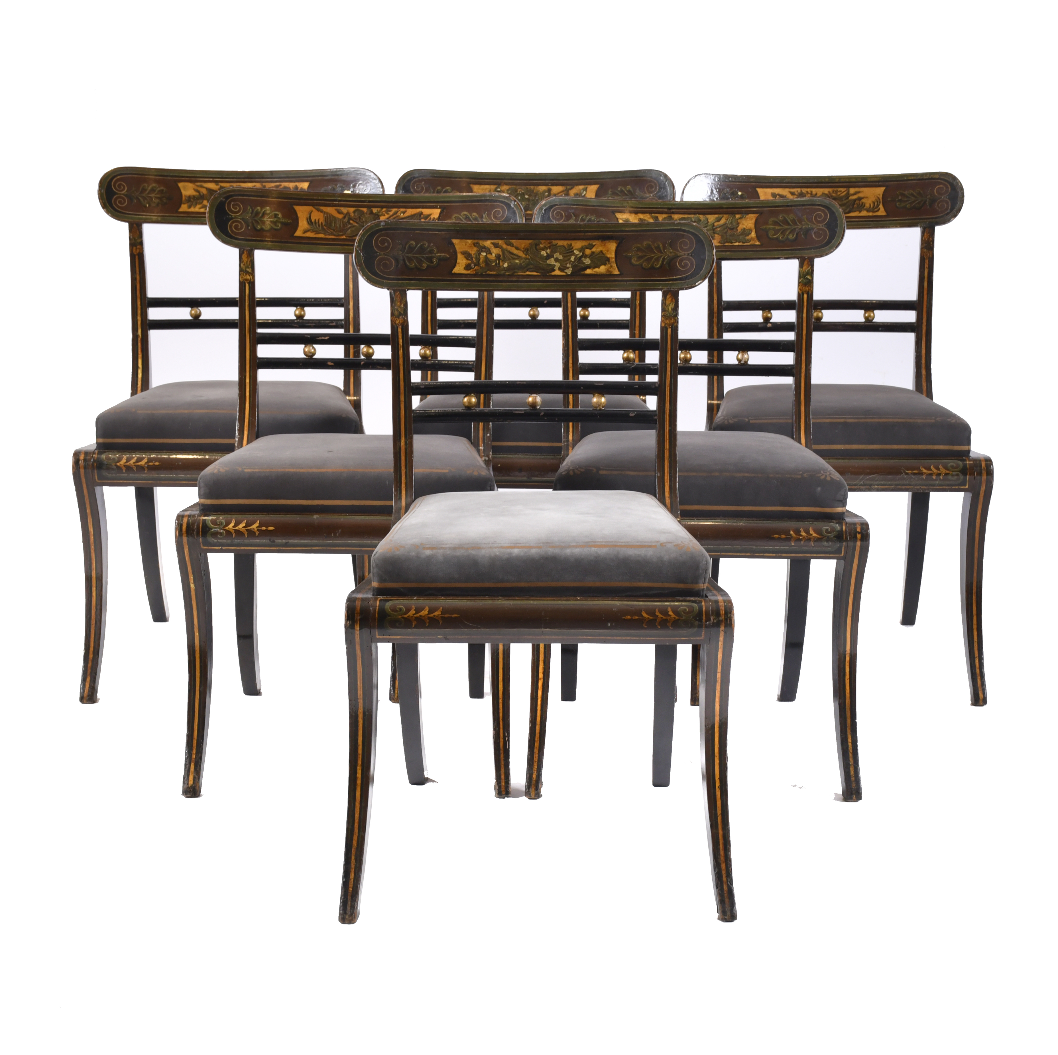 Conjunto de seis sillas Late Regency - Federal, probablemen