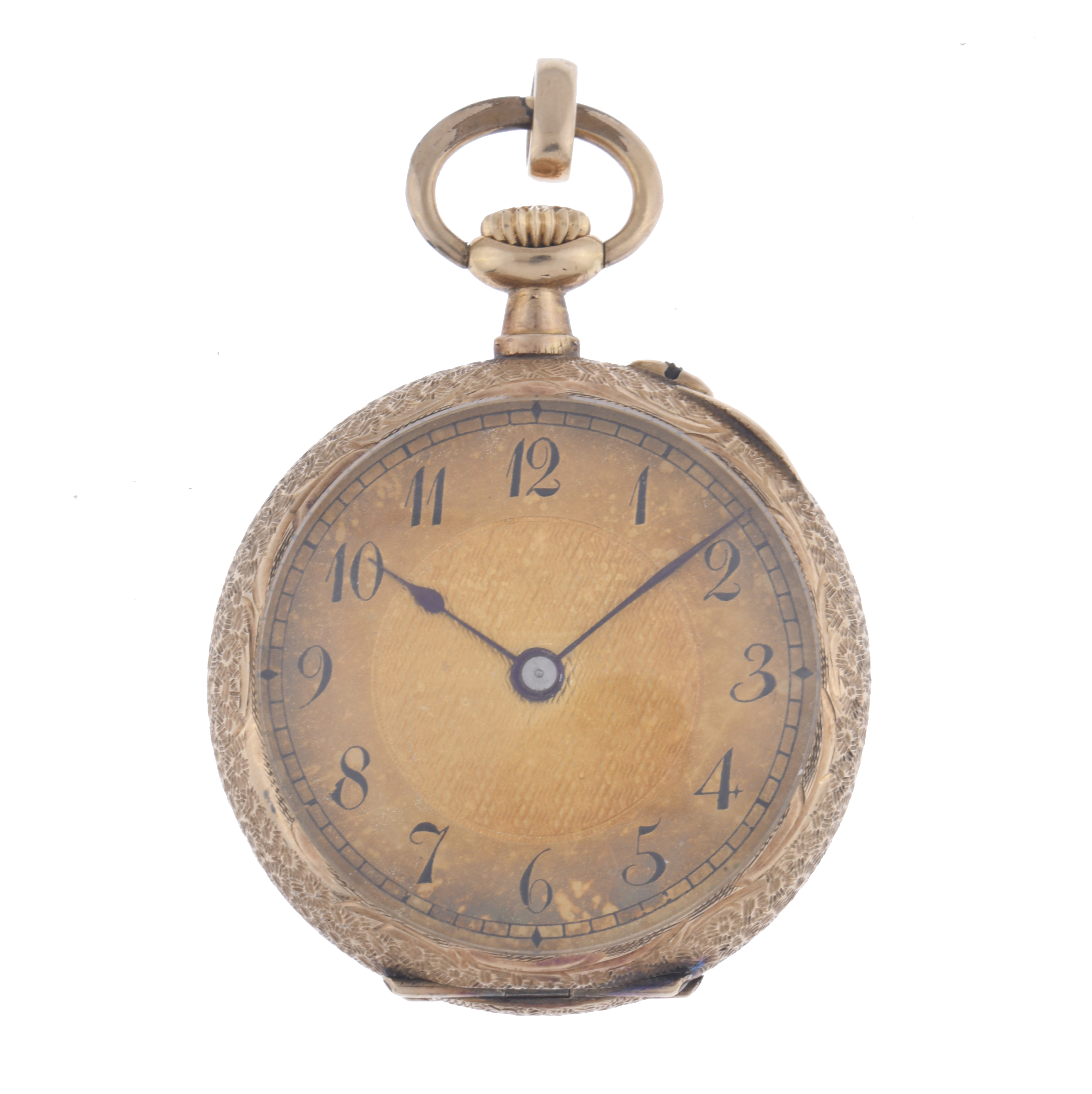 Pocket watch with floral enamel.
