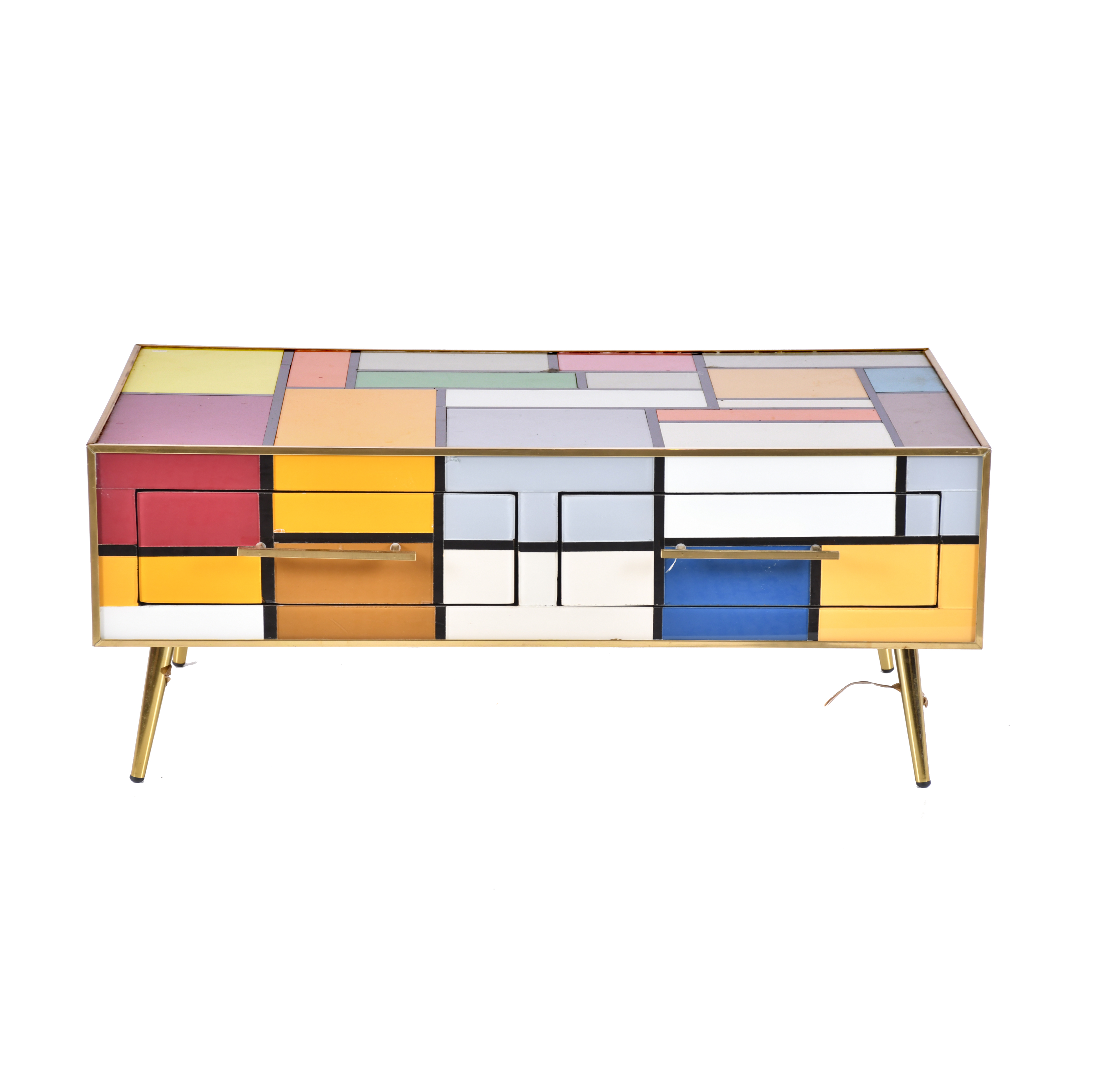 Mueble bajo en cristal de Murano, circa 1970.
