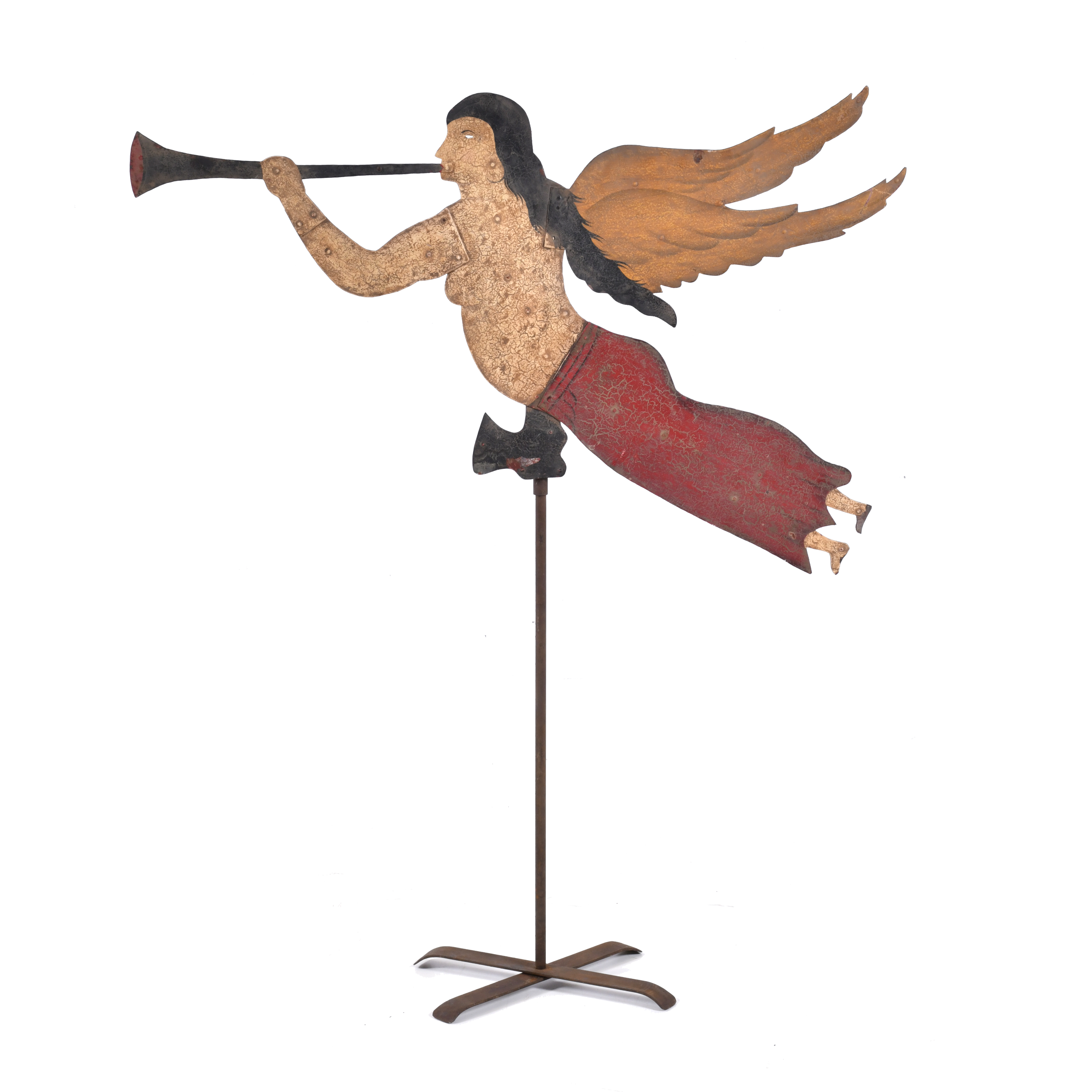 Veleta en forma de ángel trompetero, siglo XX. 