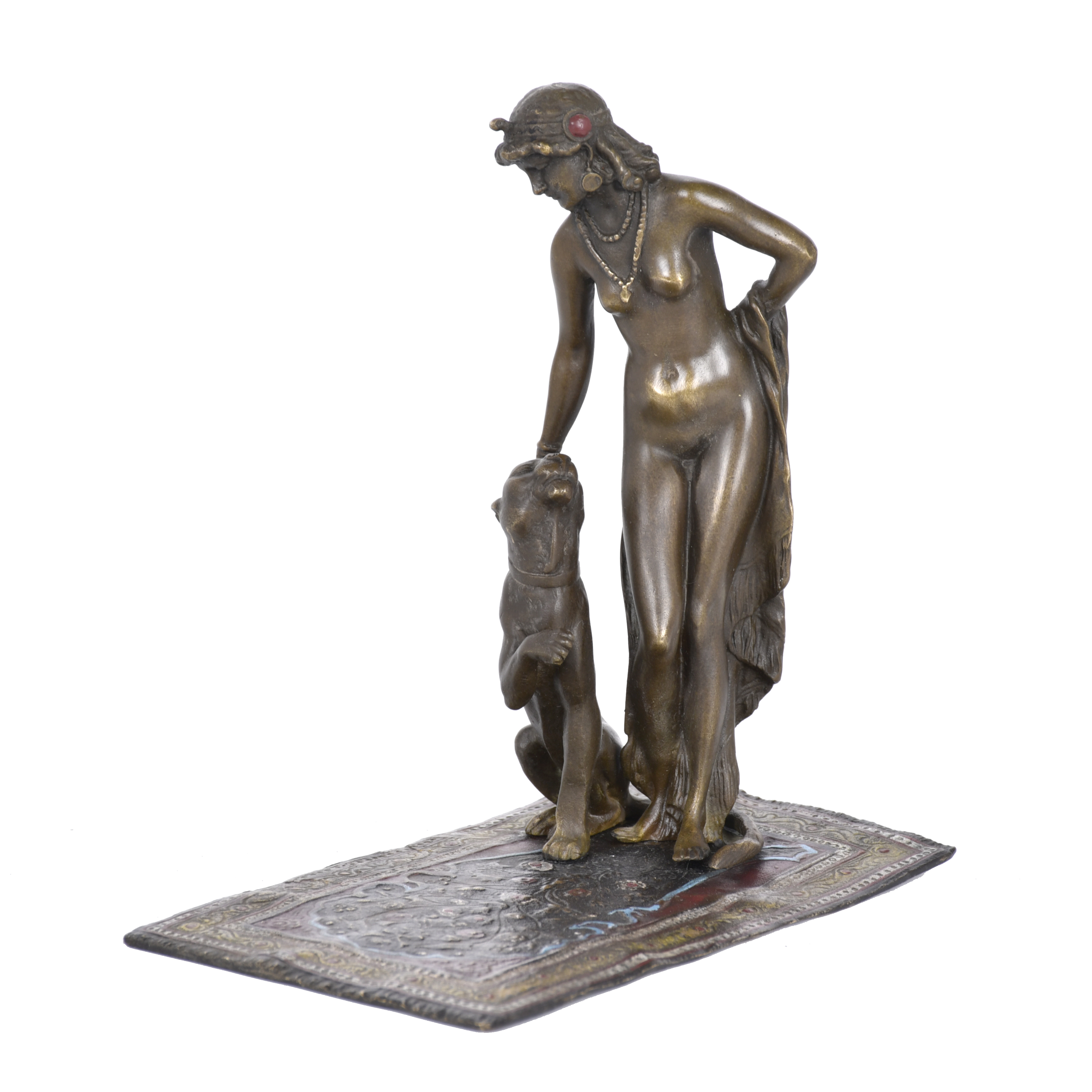 FUNDICIÓN FRANZ BERGMAN (1861 - 1936).  "Dama con pantera e