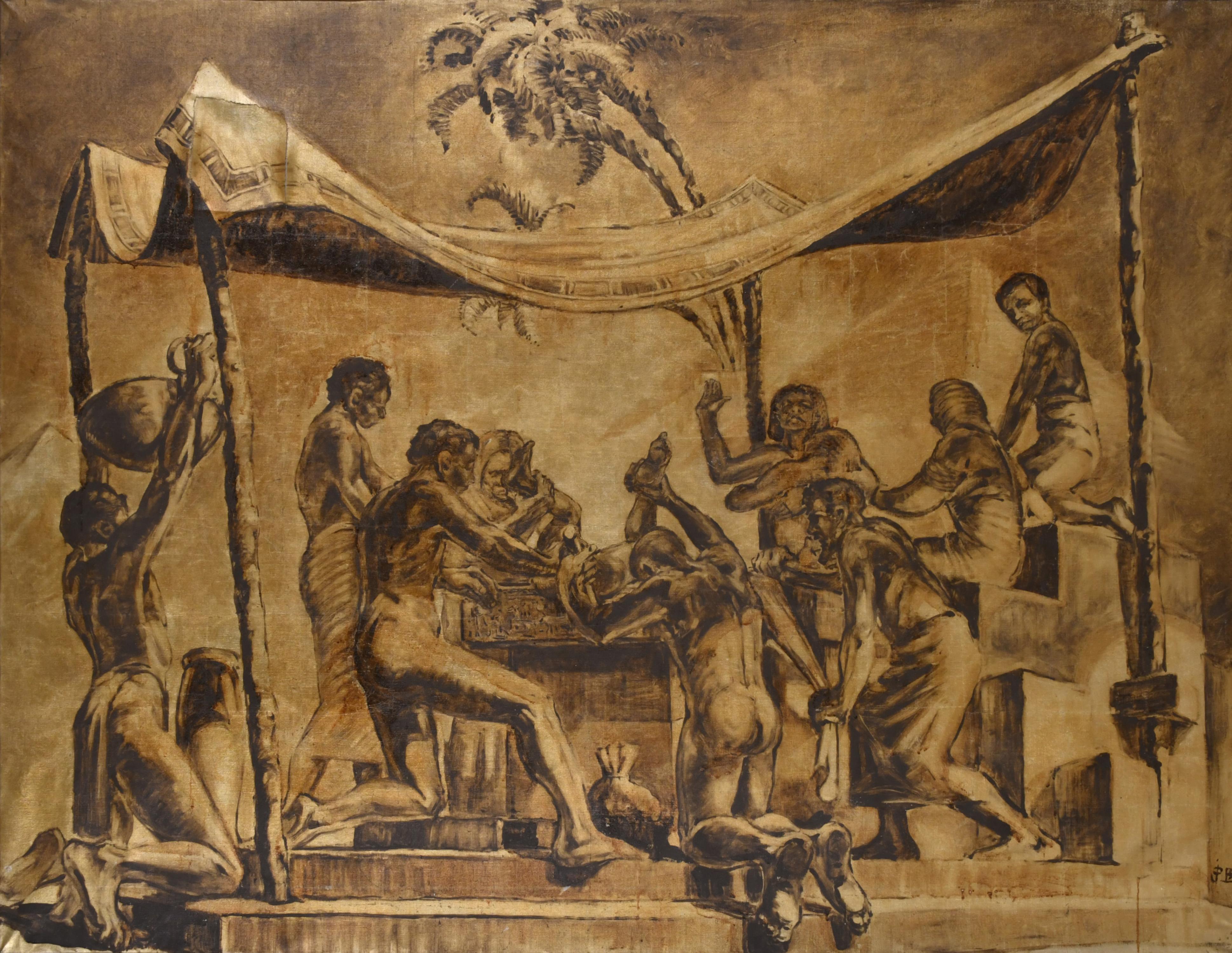 ESCUELA ESPAÑOLA, SIGLO XX. "Ritual egipcio".