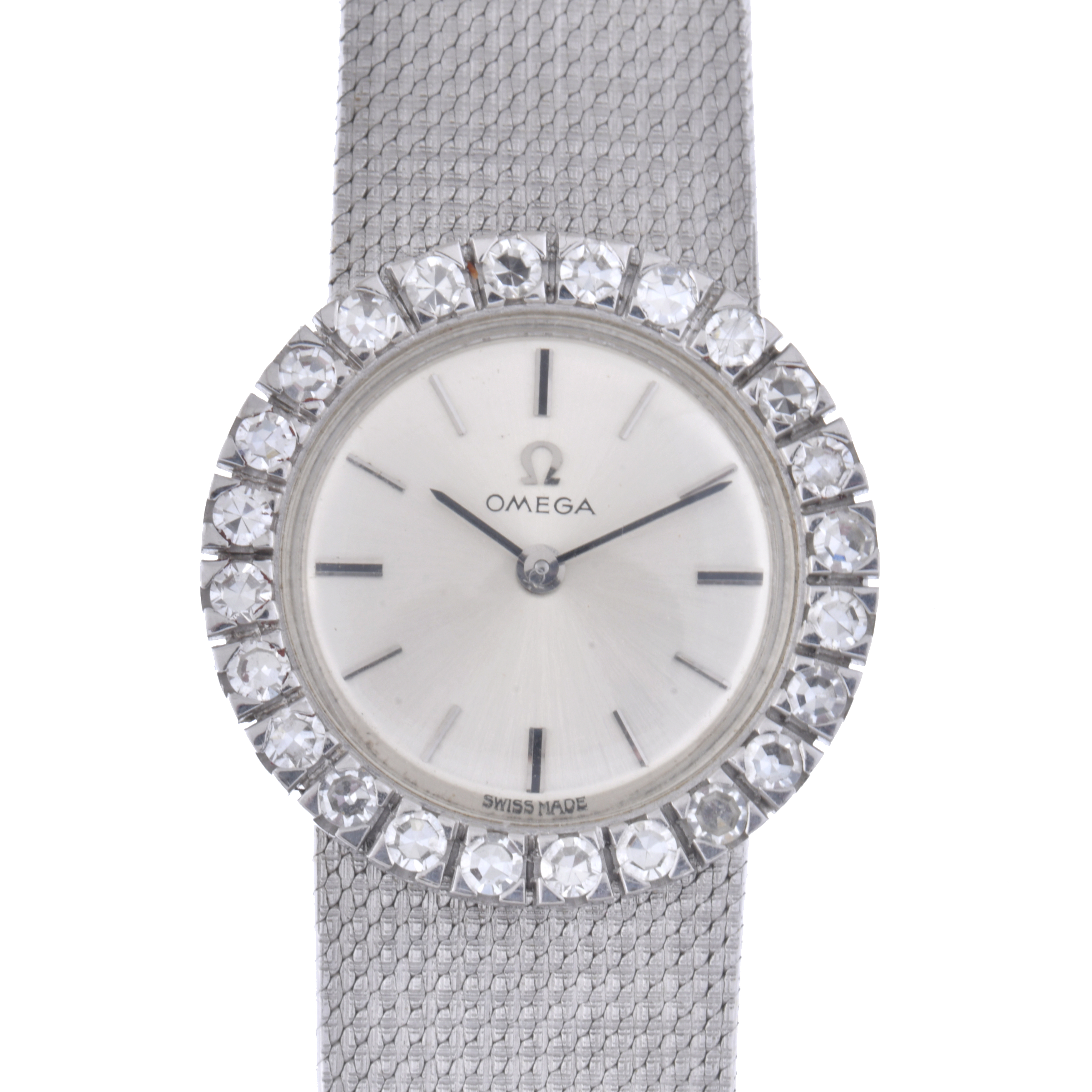 OMEGA, wristwatch-jewel with diamonds bezel. 1970&#39;s.