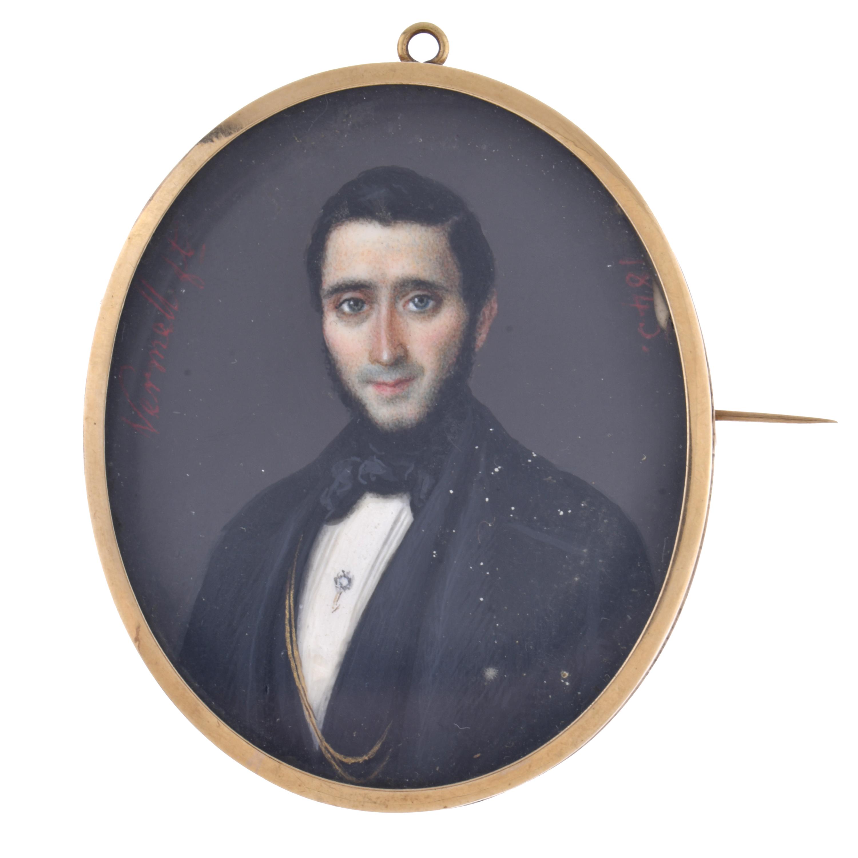 LLUÍS VERMELL I BUSQUETS (1814 - 1881).  Miniatura con retr
