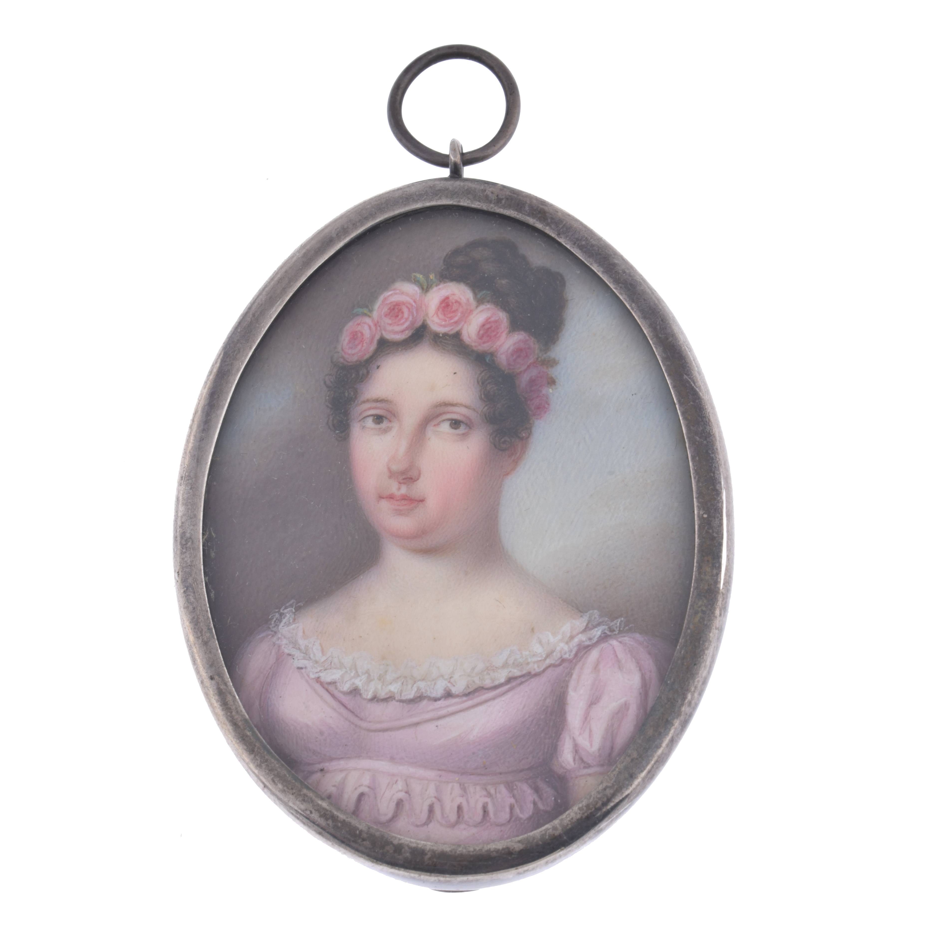 ESCUELA FRANCESA, SIGLO XIX. Miniatura con retrato femenino