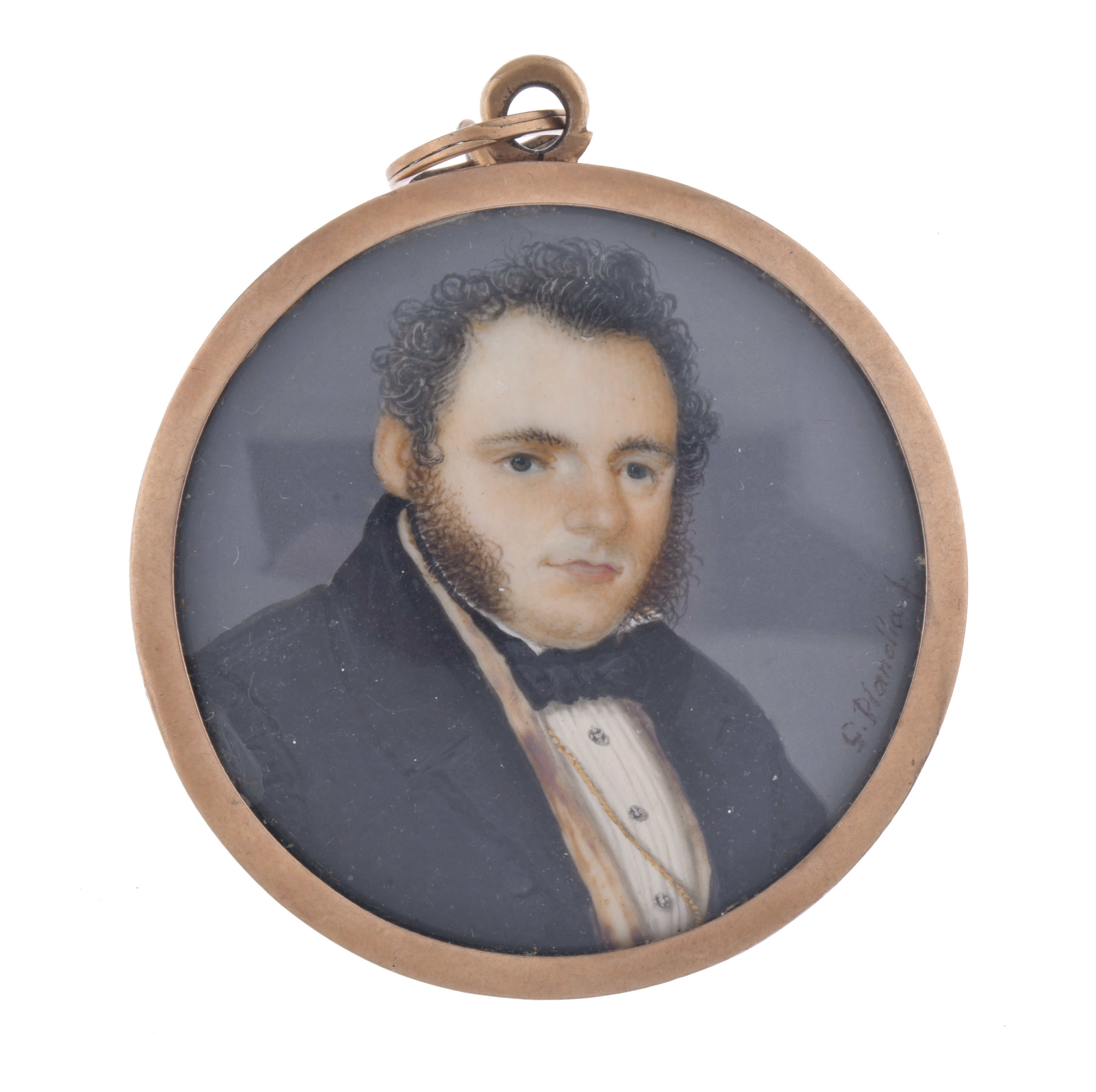 ESCUELA ESPAÑOLA, SIGLO XIX.  Miniatura con retrato masculi