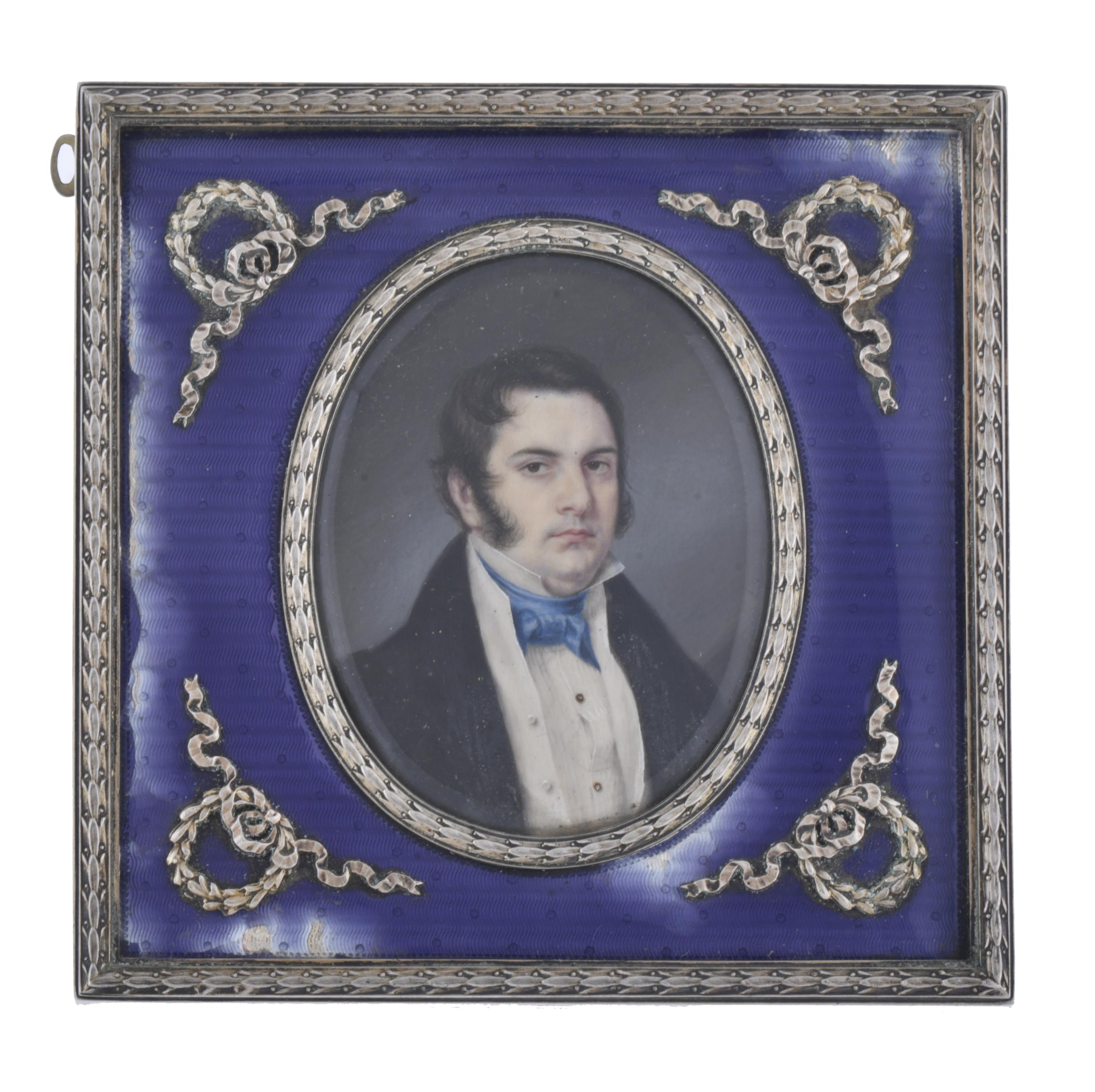 ESCUELA AUSTRÍACA, SIGLO XIX.  Miniatura con retrato mascul
