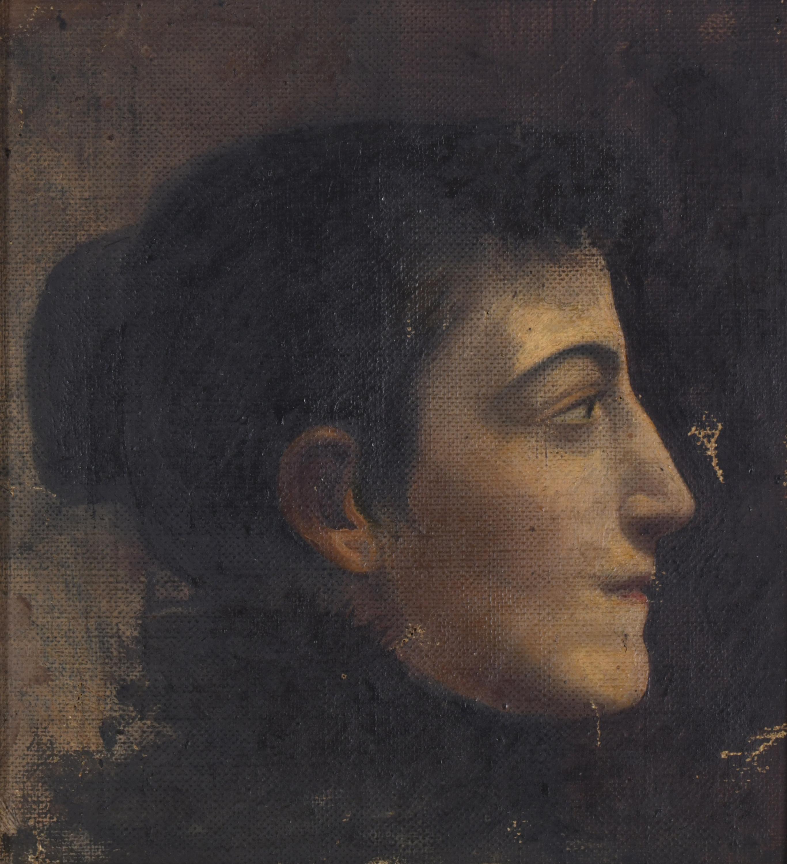 ESCUELA ESPAÑOLA, PPS. SIGLO XX. "Dama de perfil".