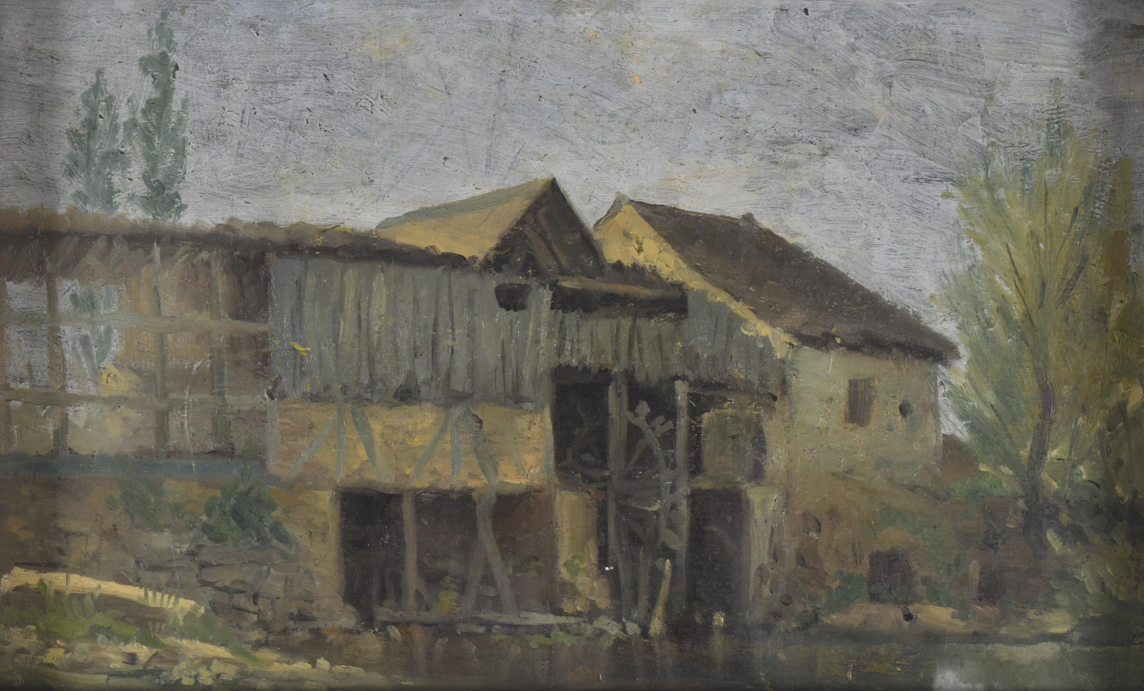 20TH CENTURY SPANISH SCHOOL. "House with water mill".