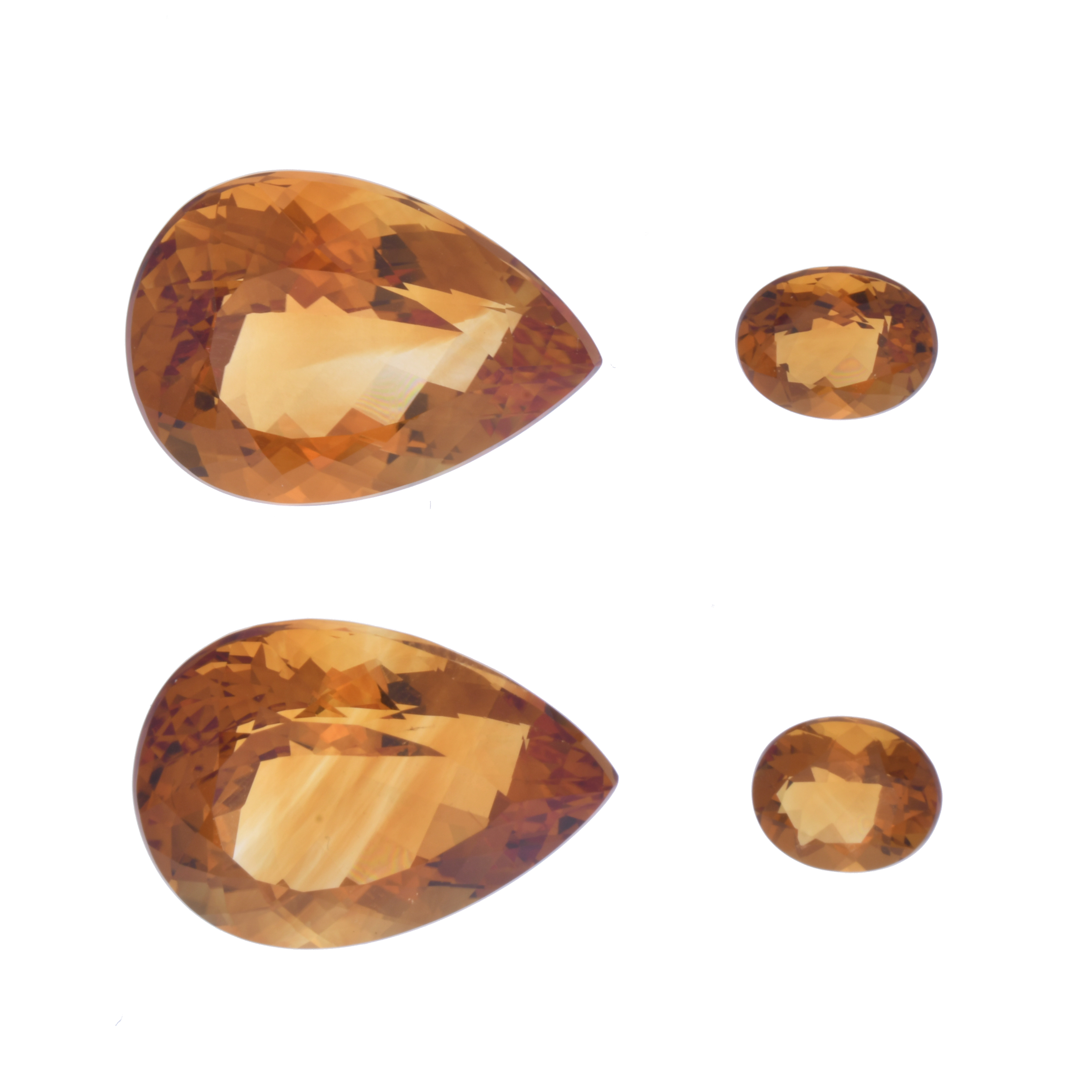 Dos parejas de citrinos de 43,10 ct. sin montar.