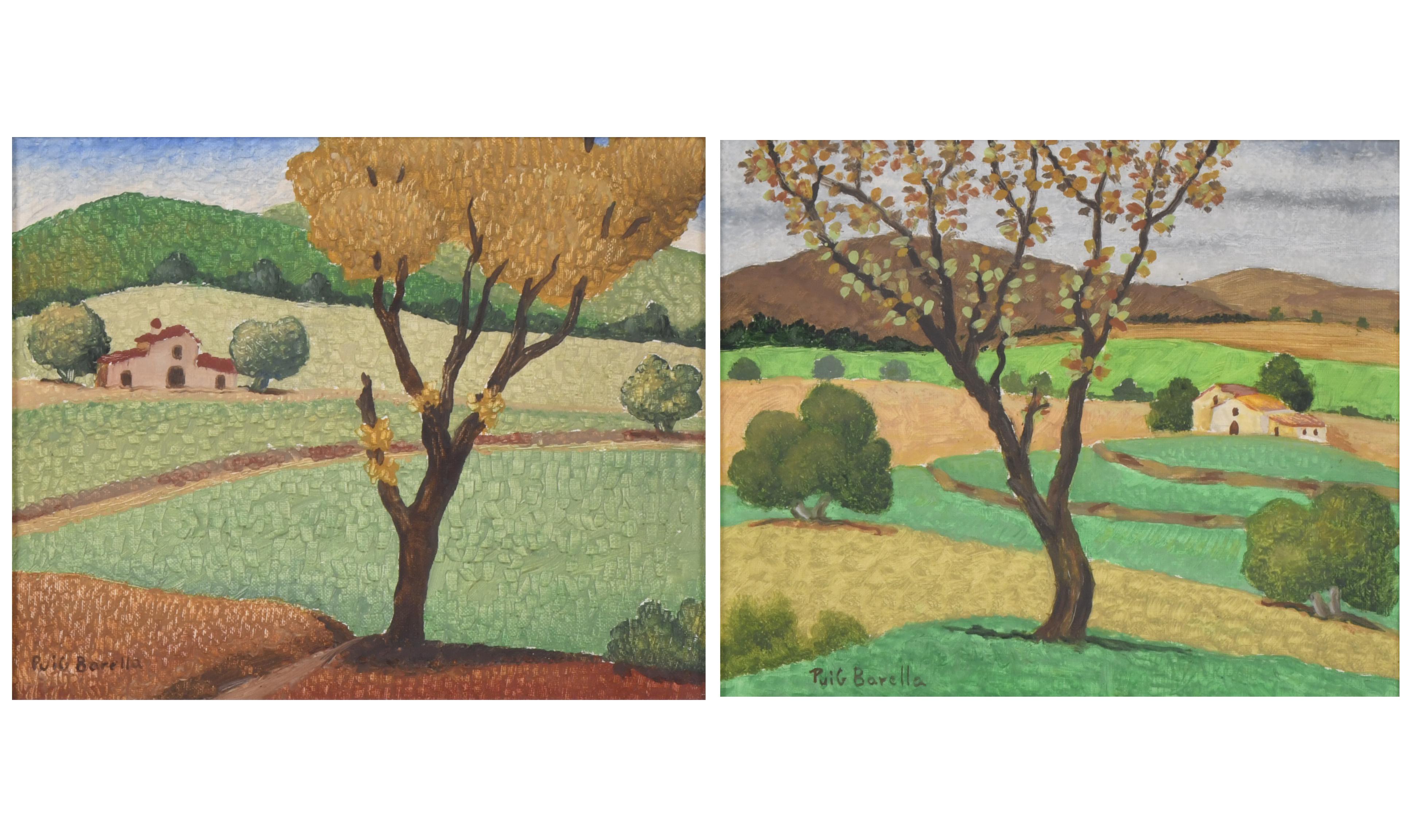 LLUÍS PUIG BARELLA (1894-1984). Pareja de "Paisajes".