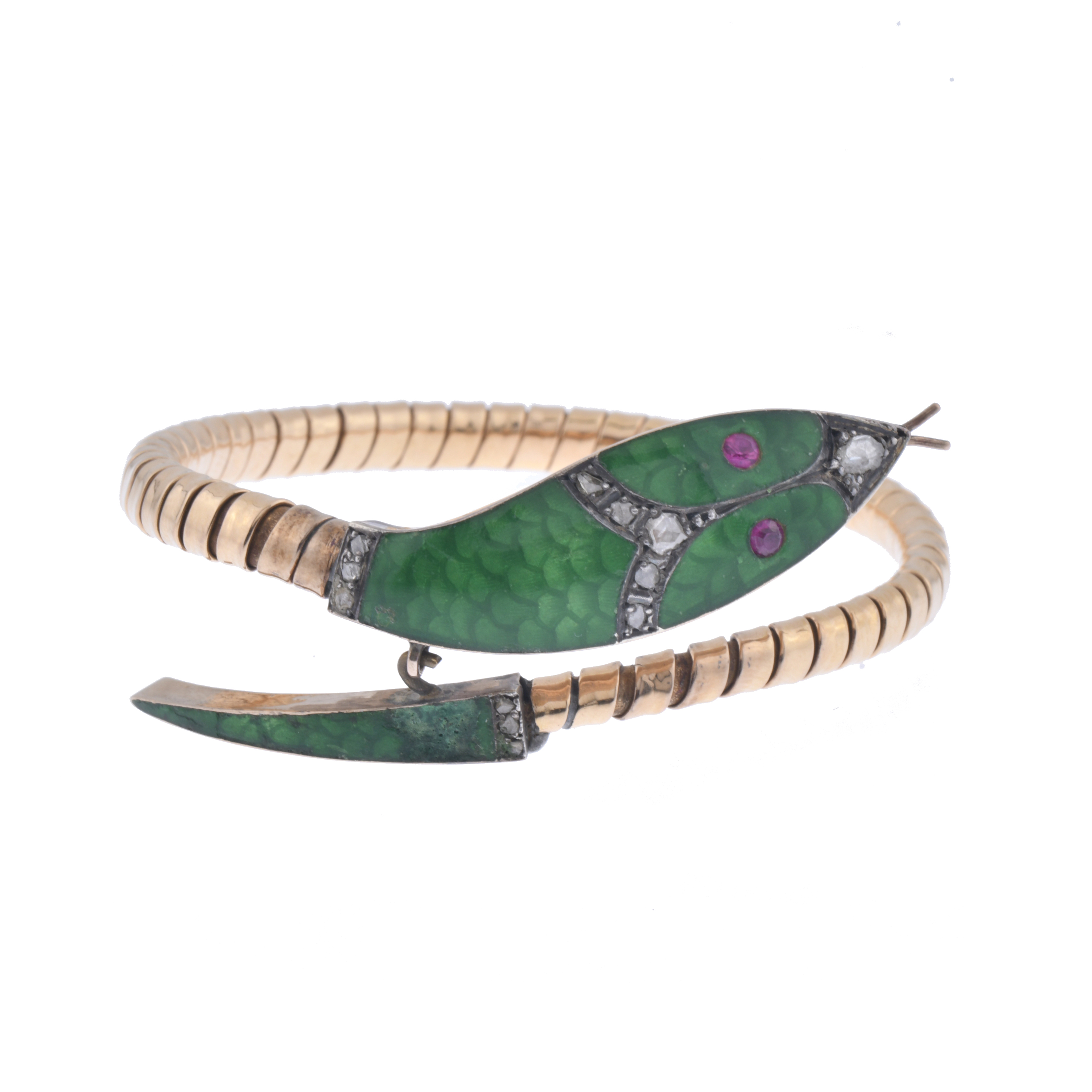 Pulsera en forma de serpiente con esmalte