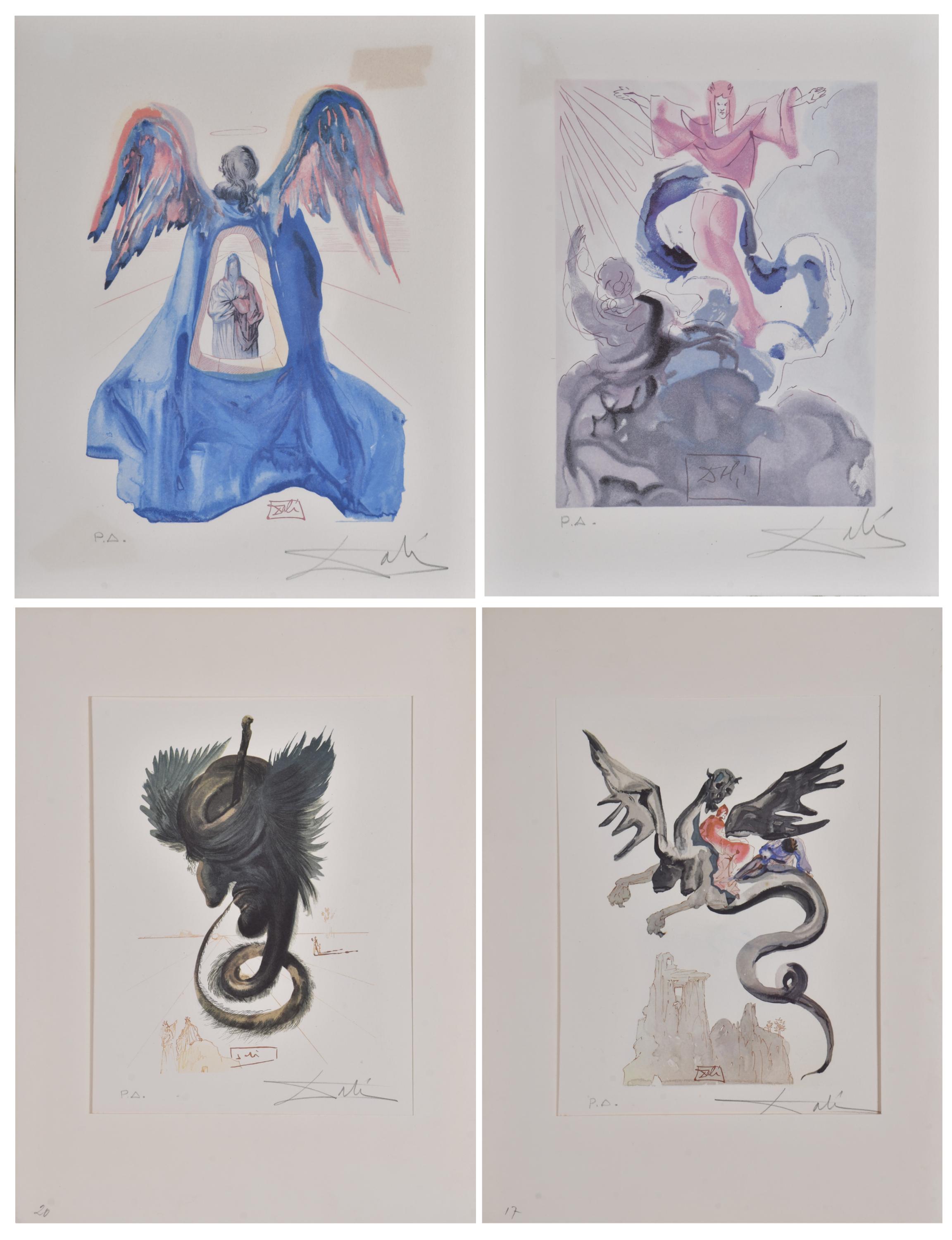 SALVADOR DALÍ I DOMÈNECH (1904-1989). Conjunto de 4 litogra