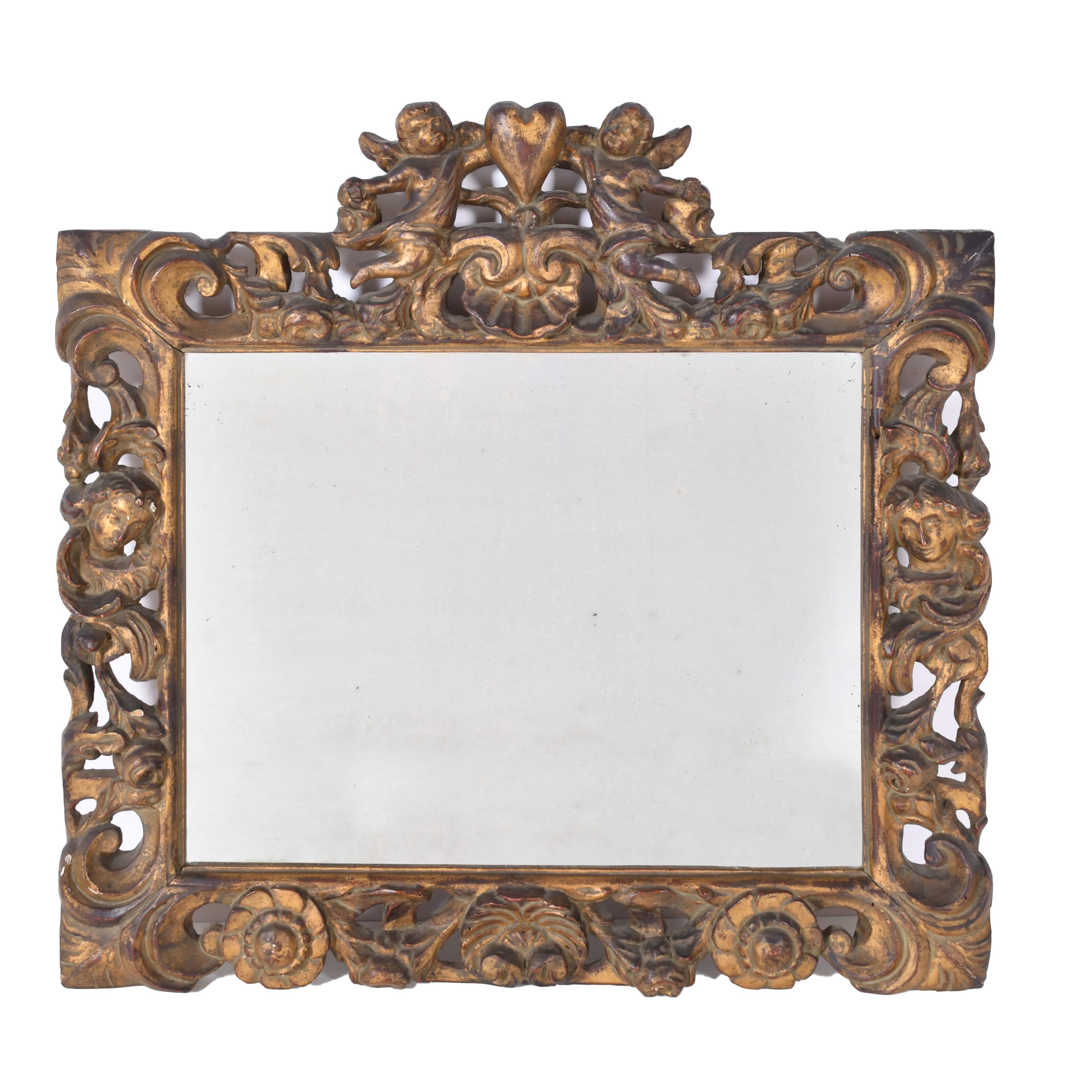 Elizabethan wall mirror, 19th century.