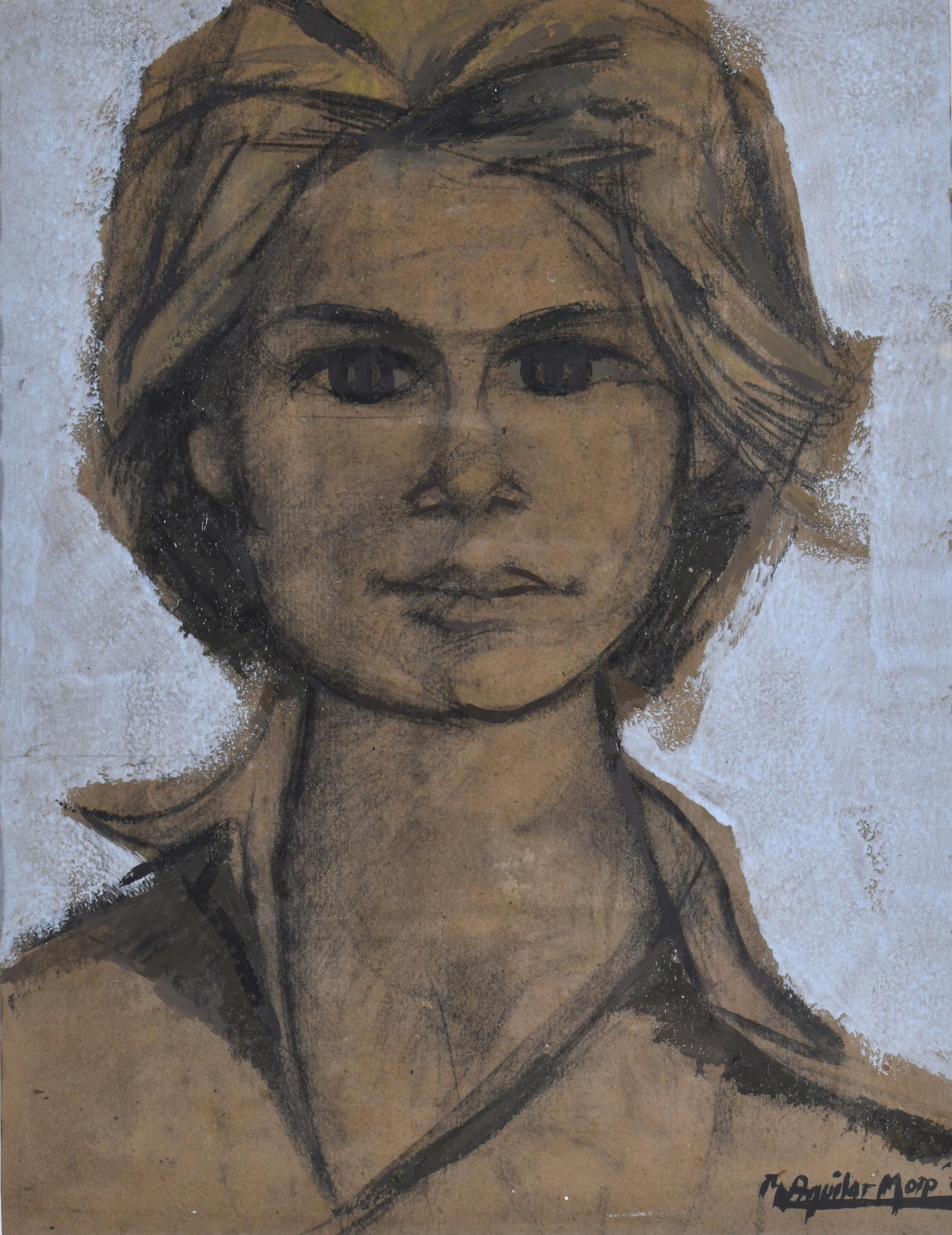 RAMÓN AGUILAR MORÉ (1924-2015). "Retrato joven".