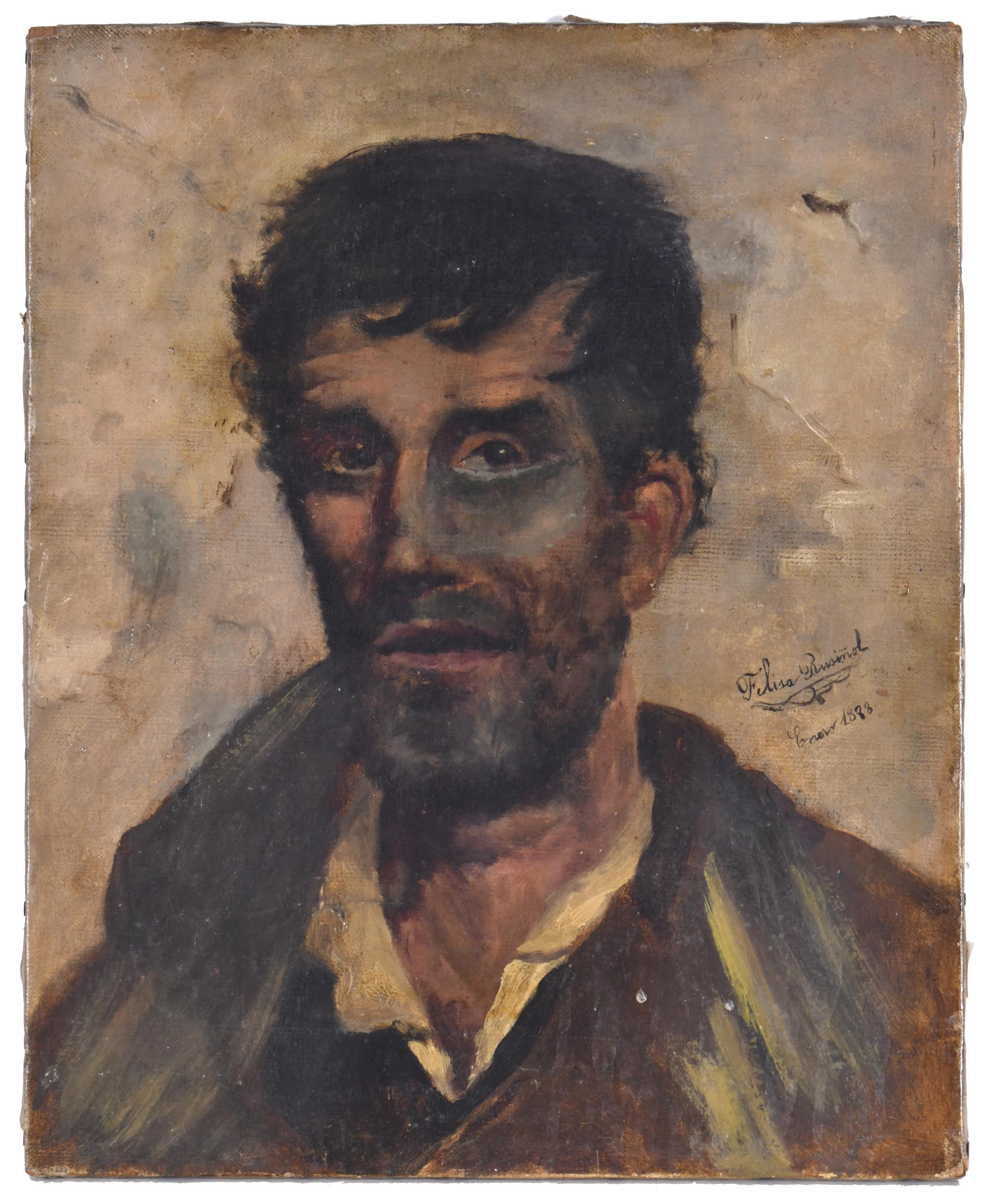 FELISA RUSIÑOL Y SERRA  (XIX-XX). "Retrato masculino", 1888