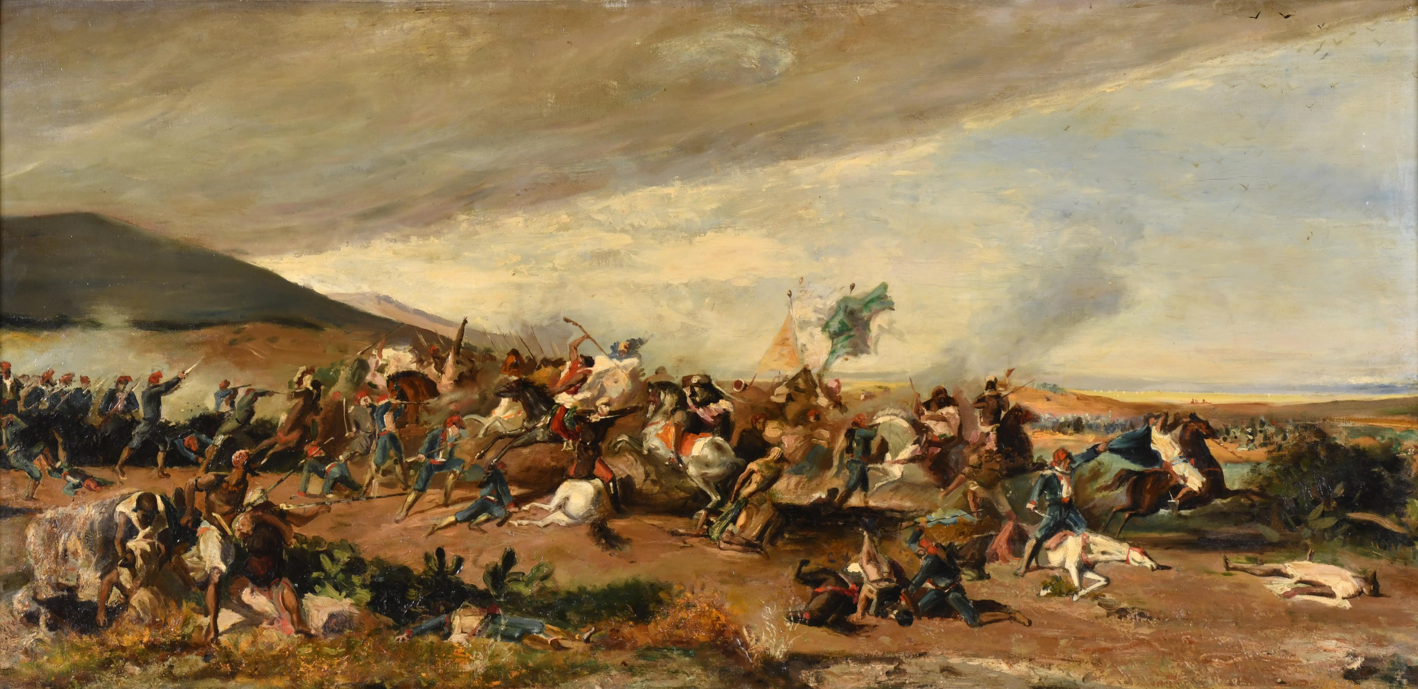ESCUELA ESPAÑOLA, SIGLO XIX. "Batalla".