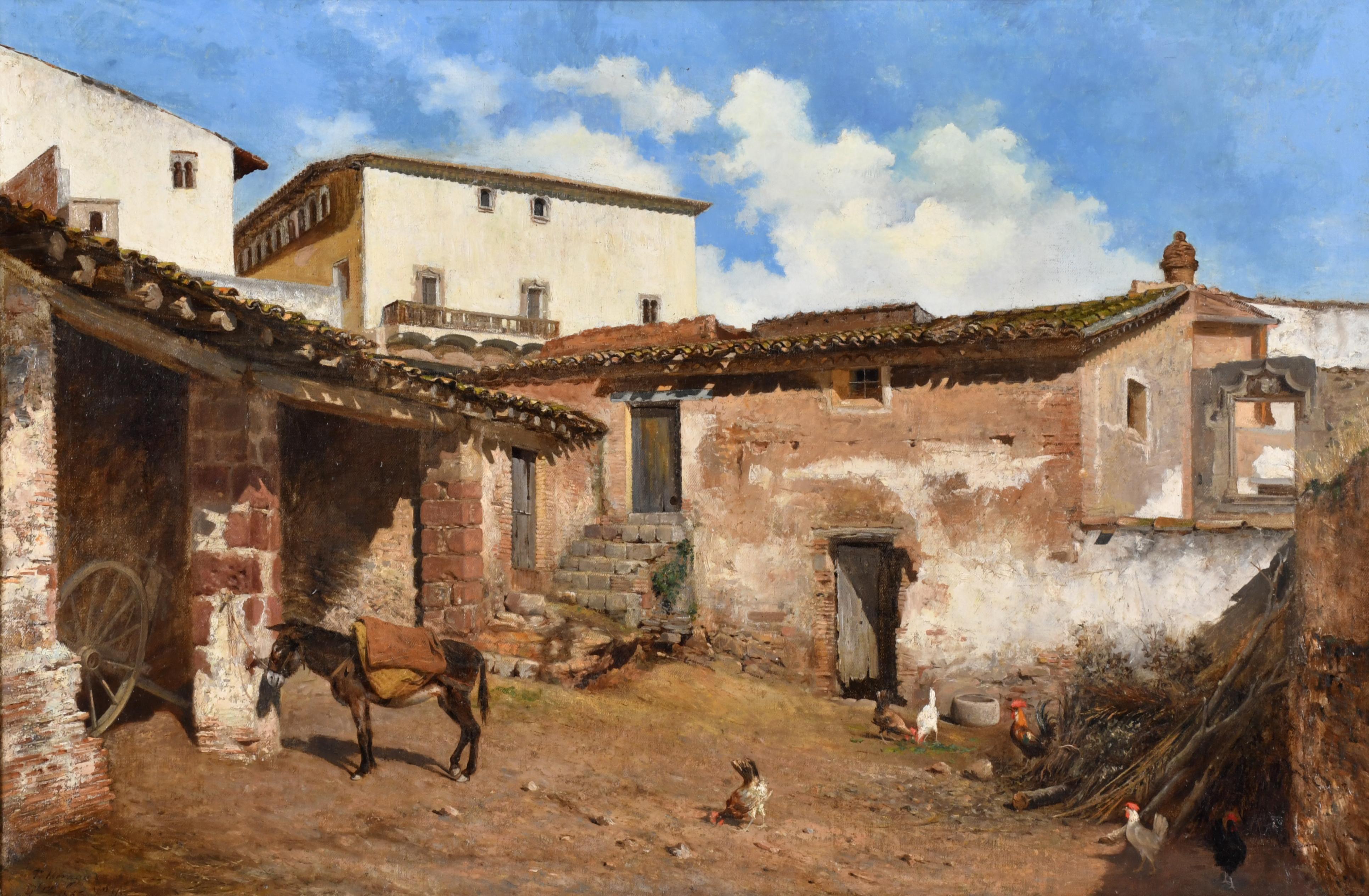 TOMAS MORAGAS I TORRAS (1837-1906). "Patio de cuadras", 186