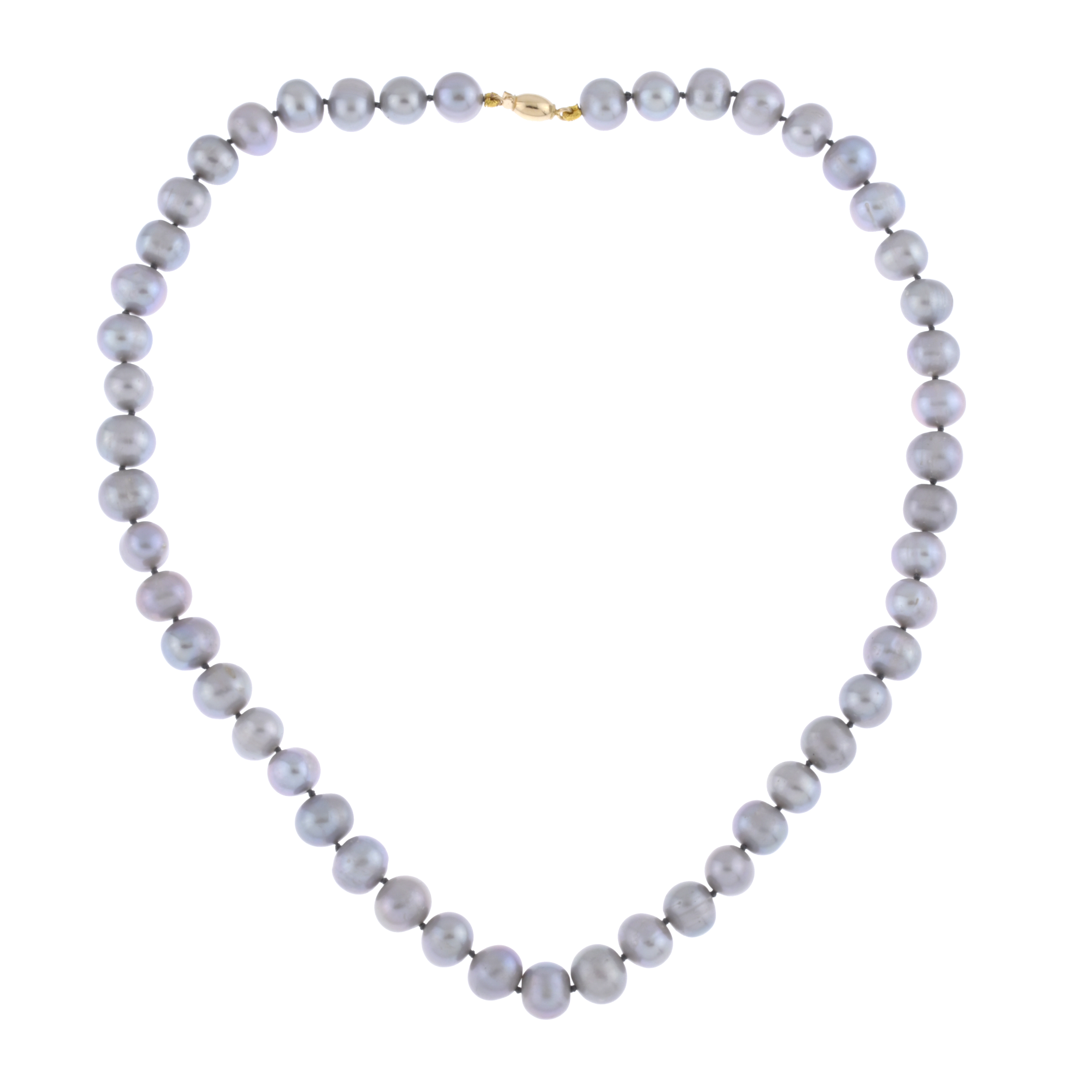 Collar de perlas de río grises barrocas.