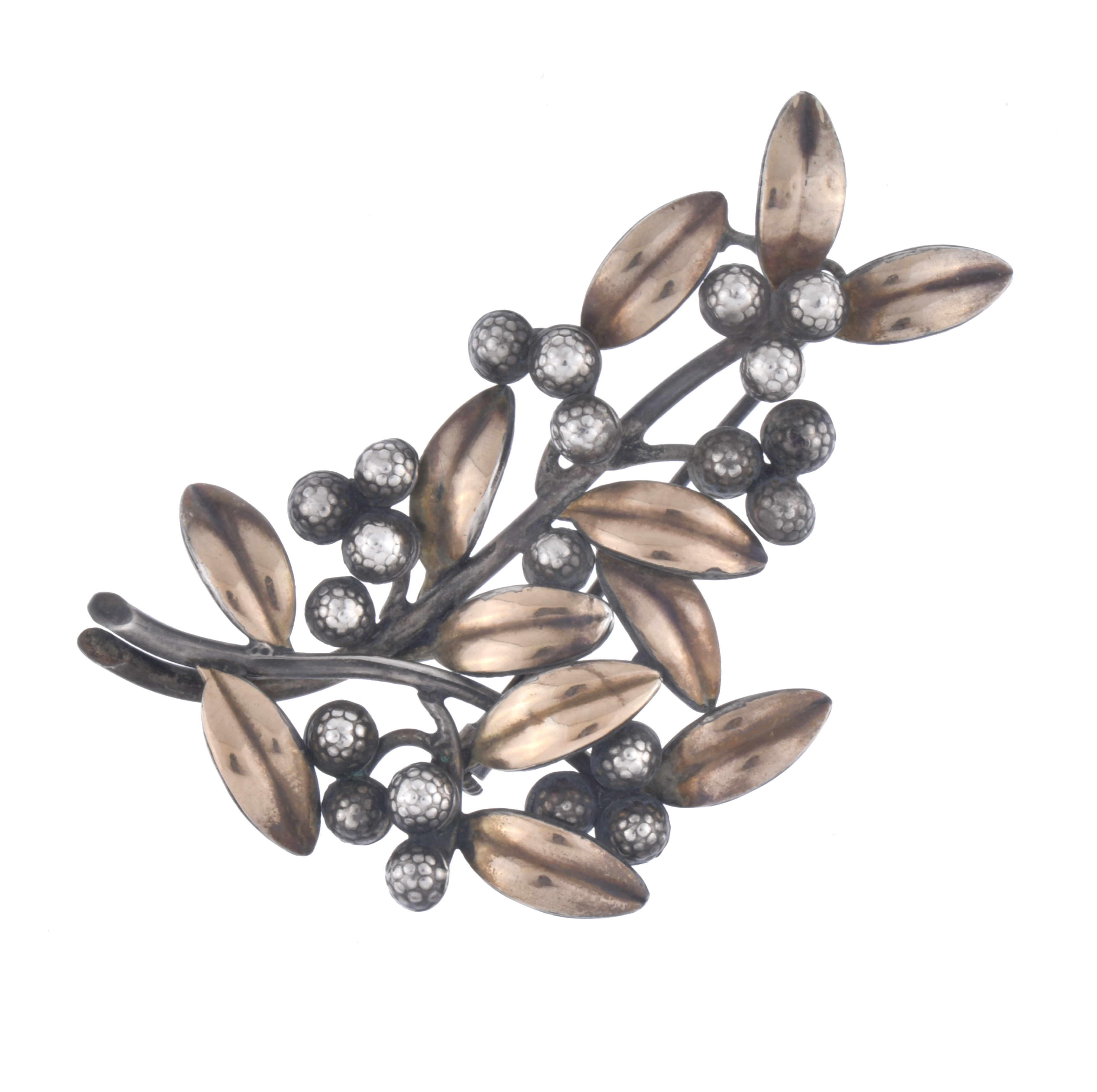 Modernist brooch with floral motifs.