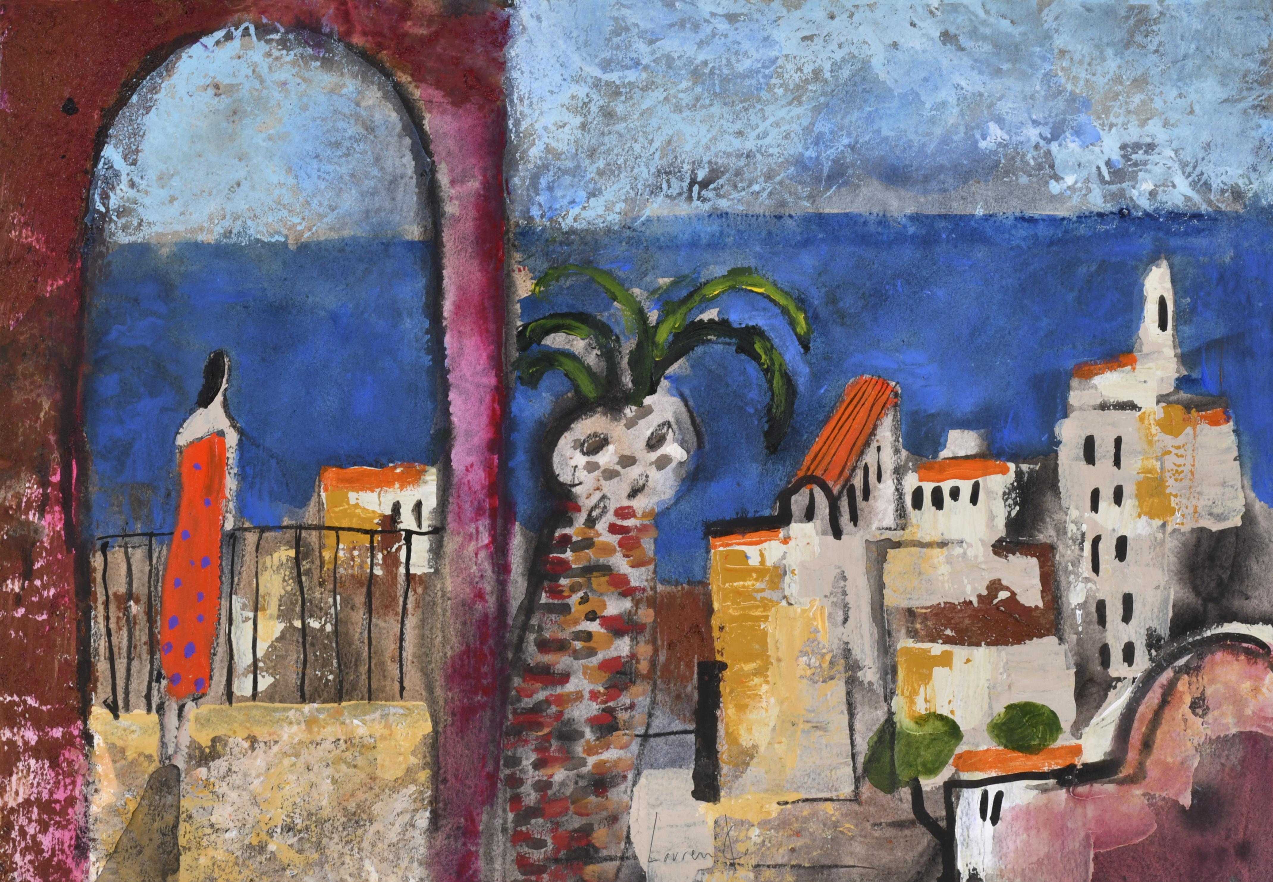 DIDIER LOURENÇO (1968).  "Mujer mirando al mar".