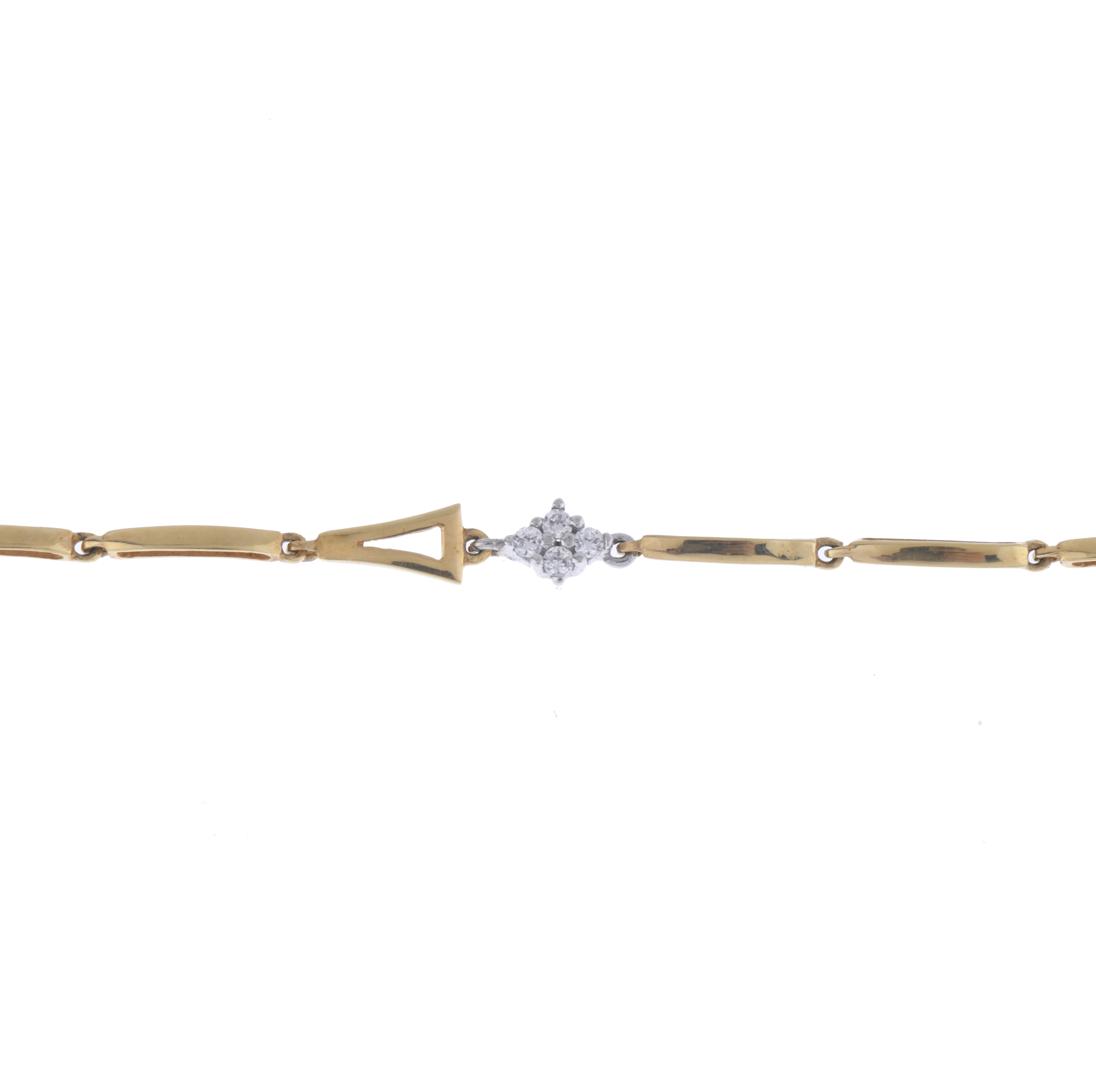 Pulsera en oro bicolor y diamantes.