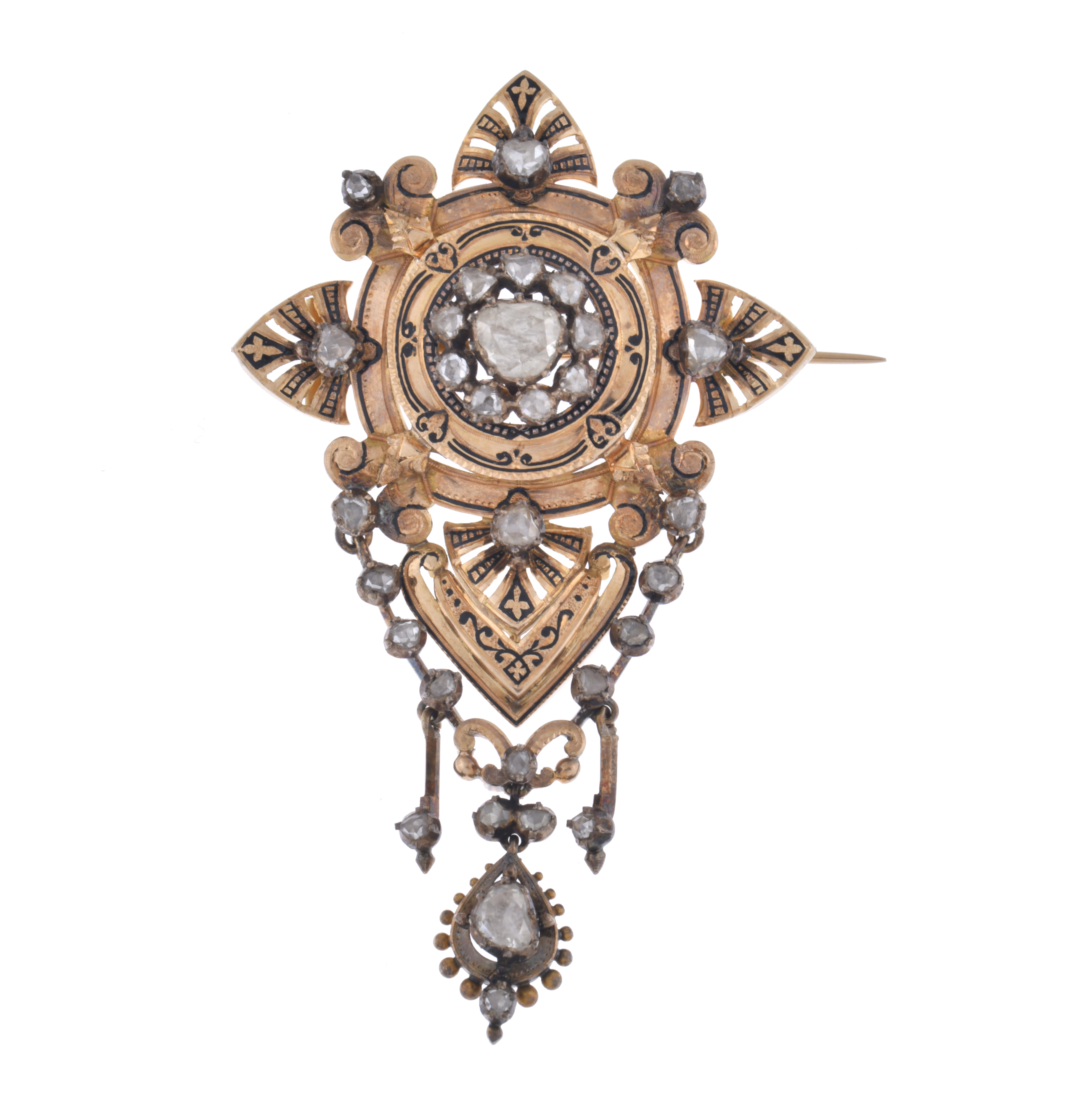 Late Alphonsine brooch with diamonds.
