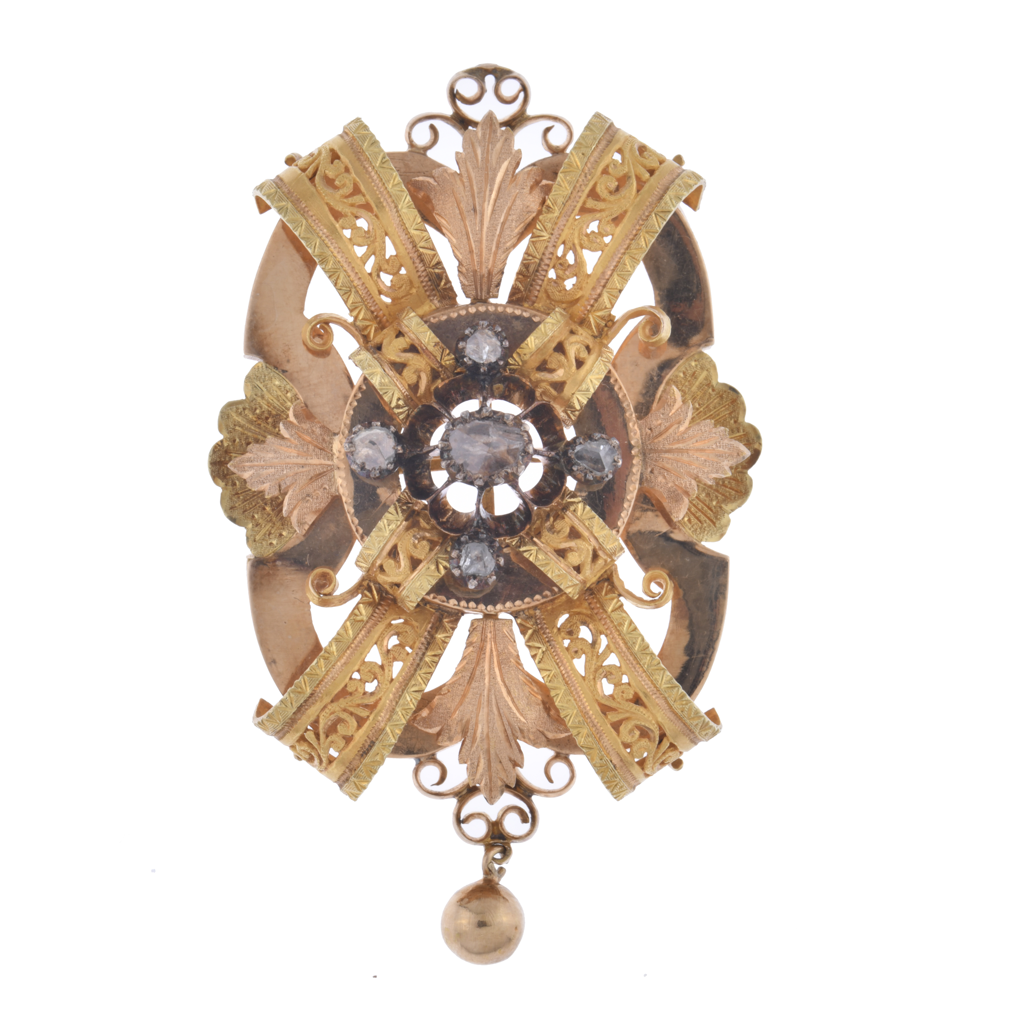 Broche isabelino - alfonsino con diamantes.