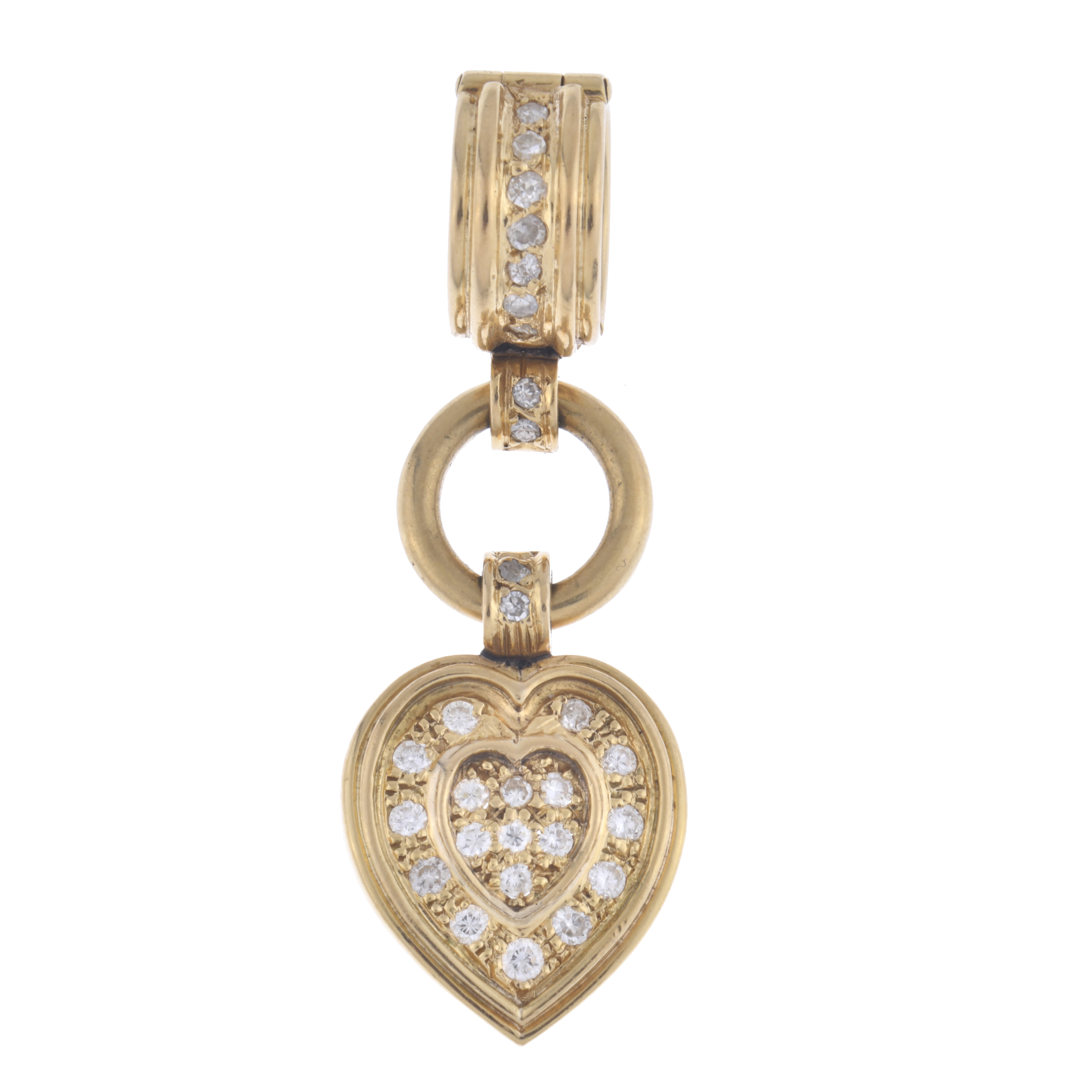 Colgante en forma de corazón con diamantes. Joyería Rosa Bi