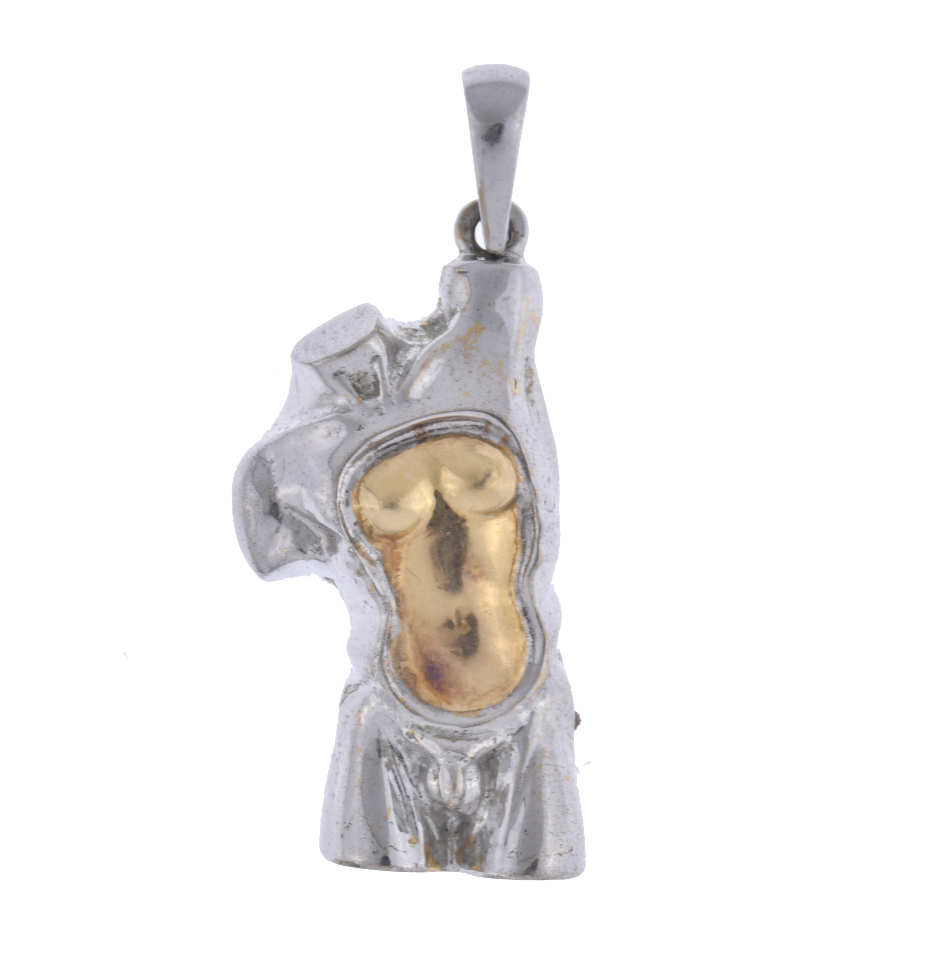 Colgante en forma de torso masculino.