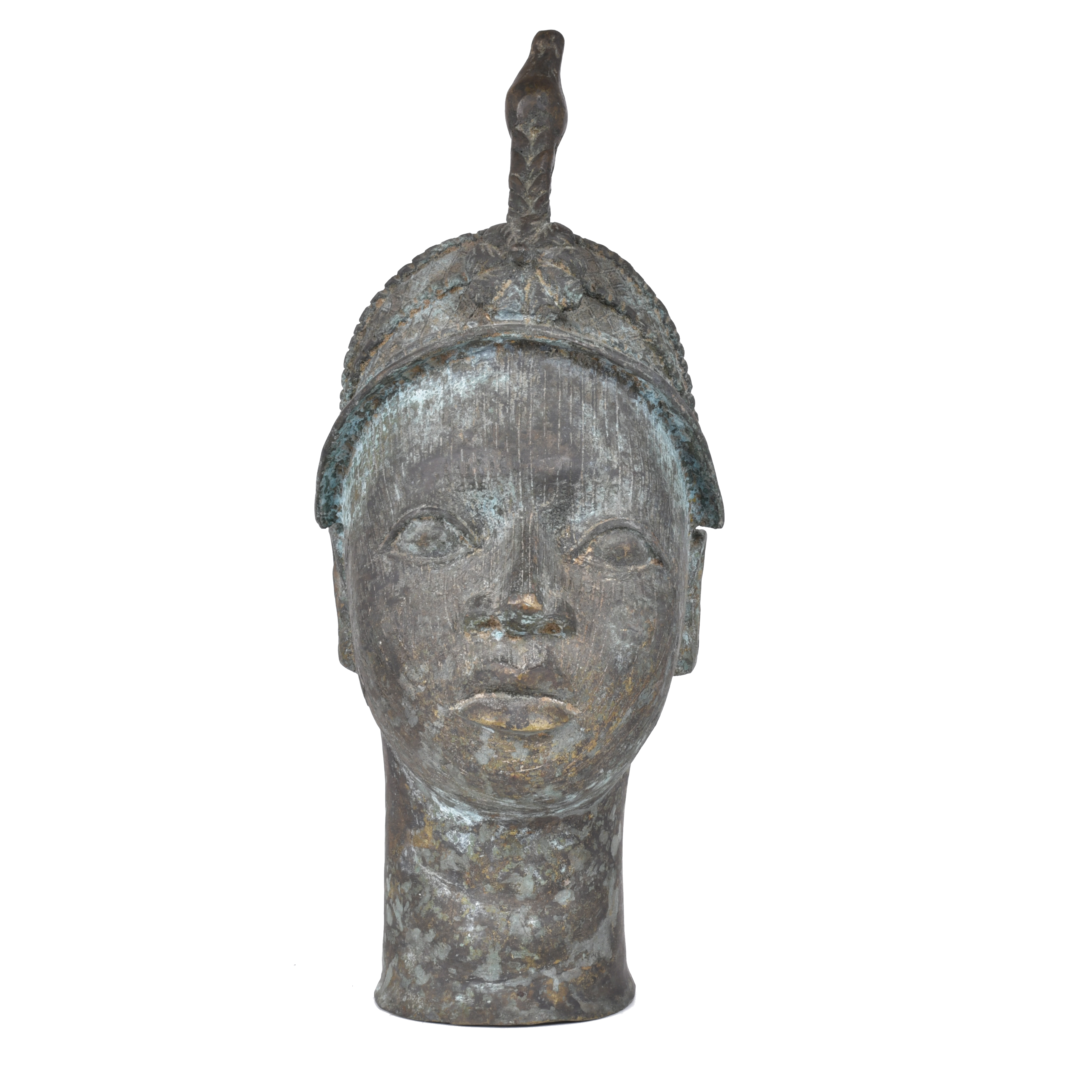 ESCUELA AFRICANA, SIGLO XX.   Cabeza en bronce de Benin, Ni