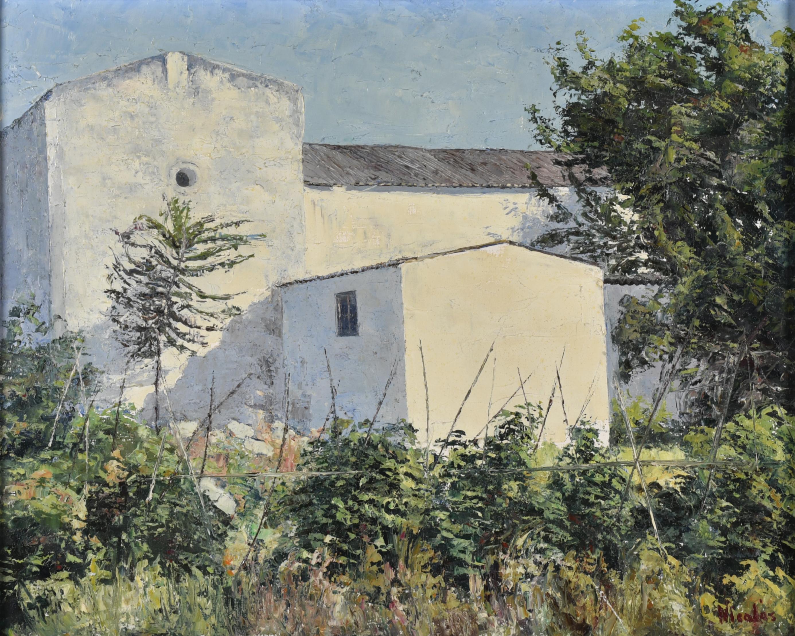NICOLAS FORTEZA (1918-2010).  "Verdes sobre blancos", Ibiza.