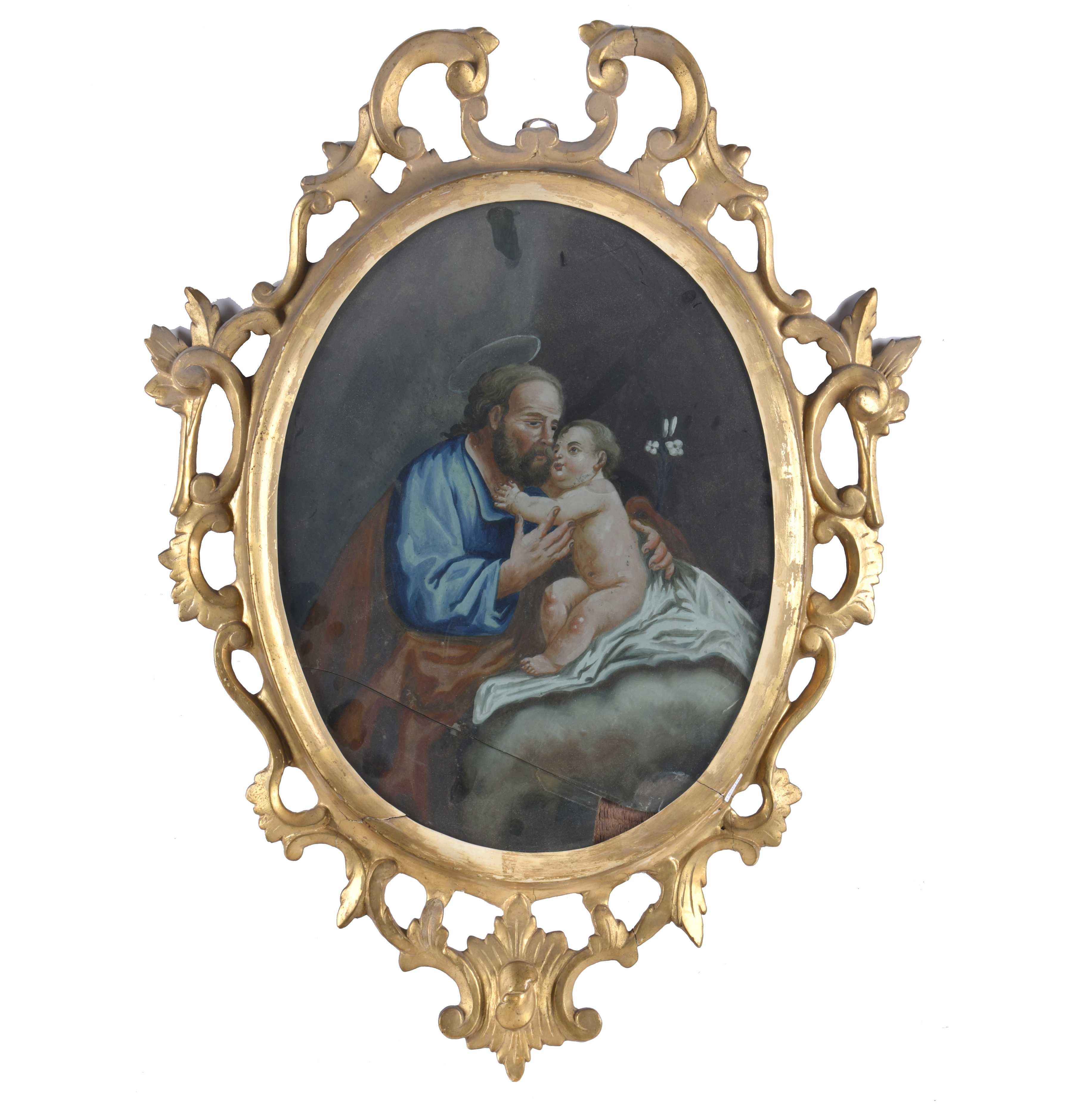 ESCUELA ESPAÑOLA, SIGLO XIX. "San José y el niño".