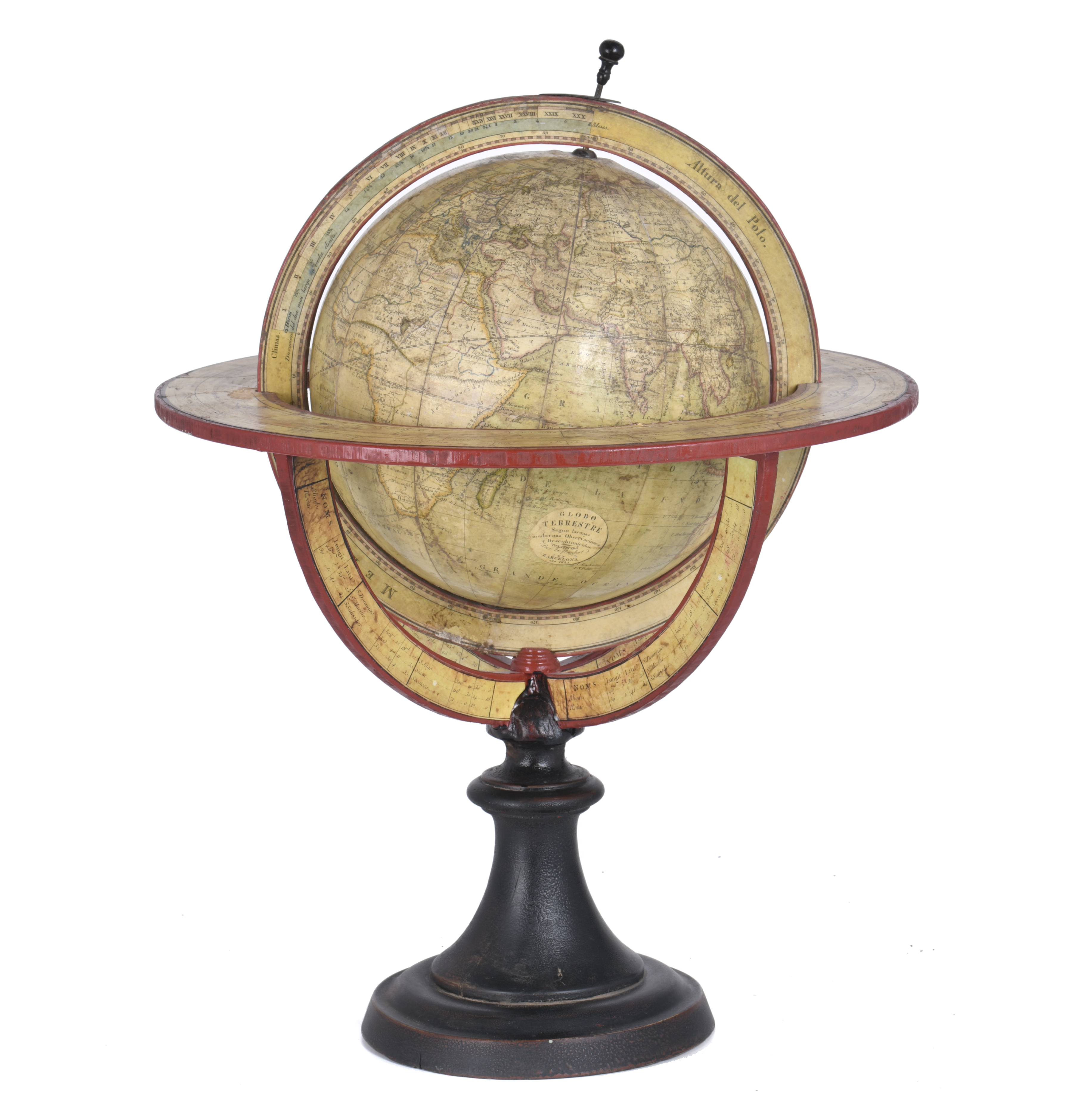 ANTONIO MONFORT. Globo terráqueo, 1825.
