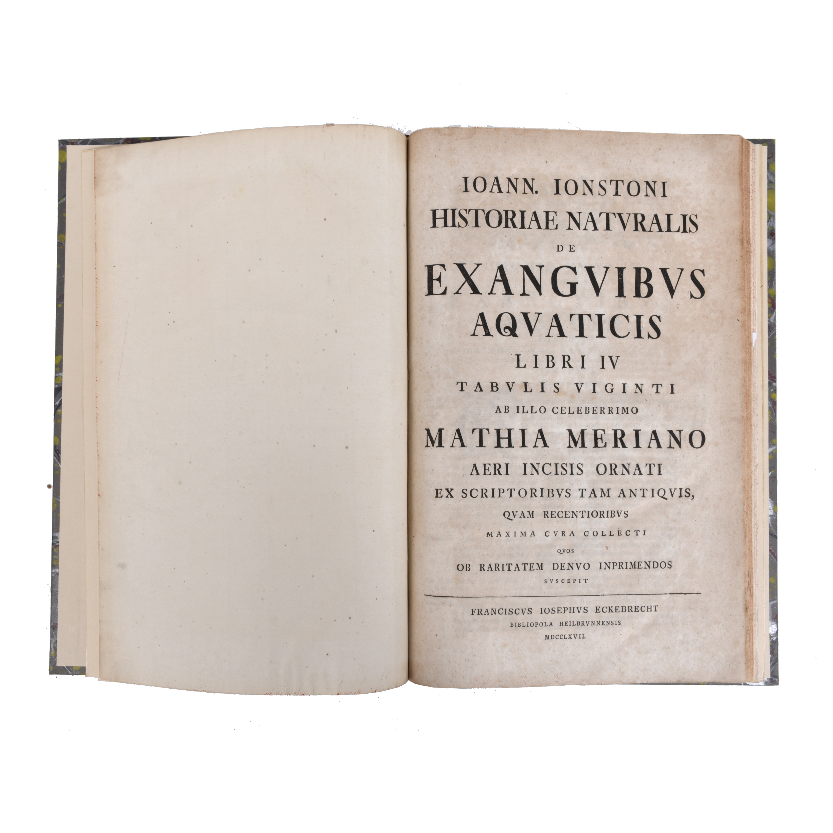 JOHN JONSTON (1603 - 1675). Historiae Naturalis de Exanguib