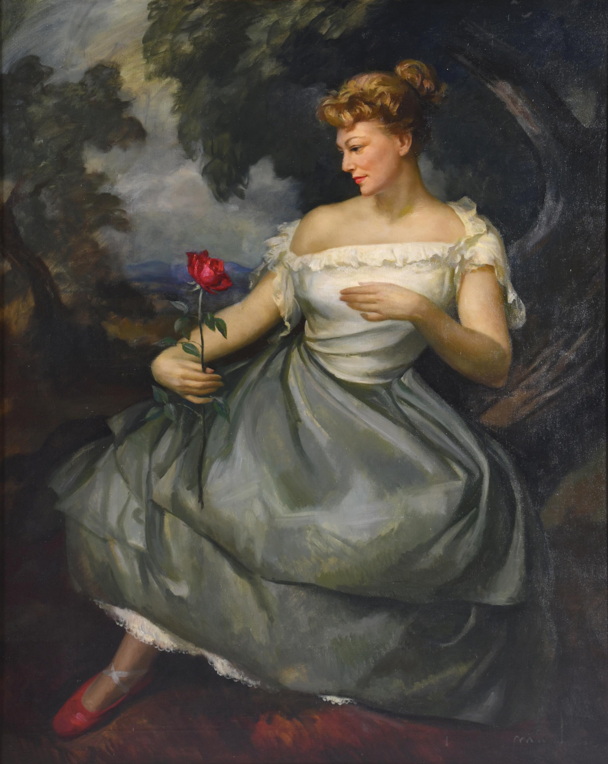 LLUÍS MUNTANÉ MUNS (1899-1987). "Dama con rosa".