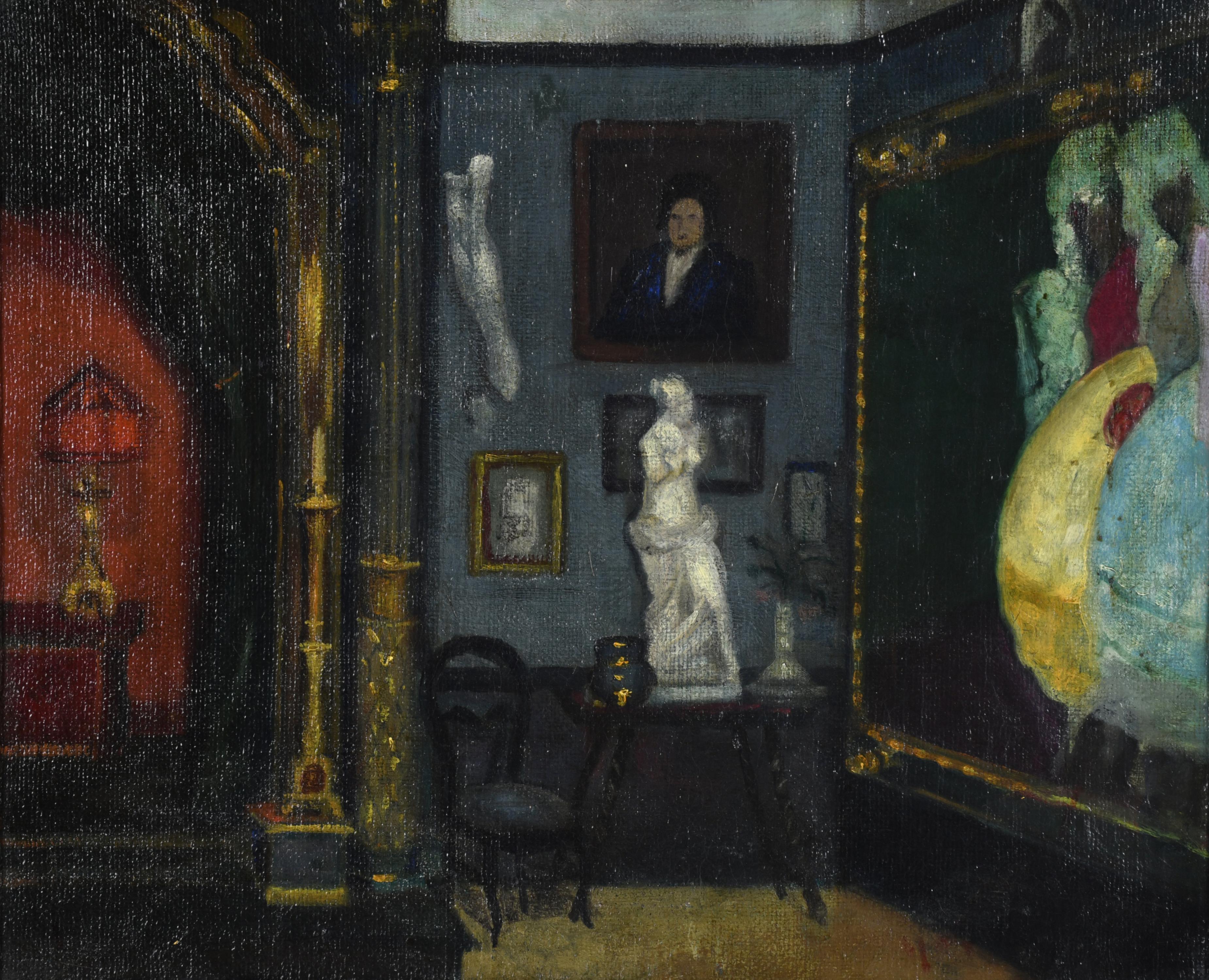 YAGO CESAR (1890-1975).  "Un ricón de mi estudio". 