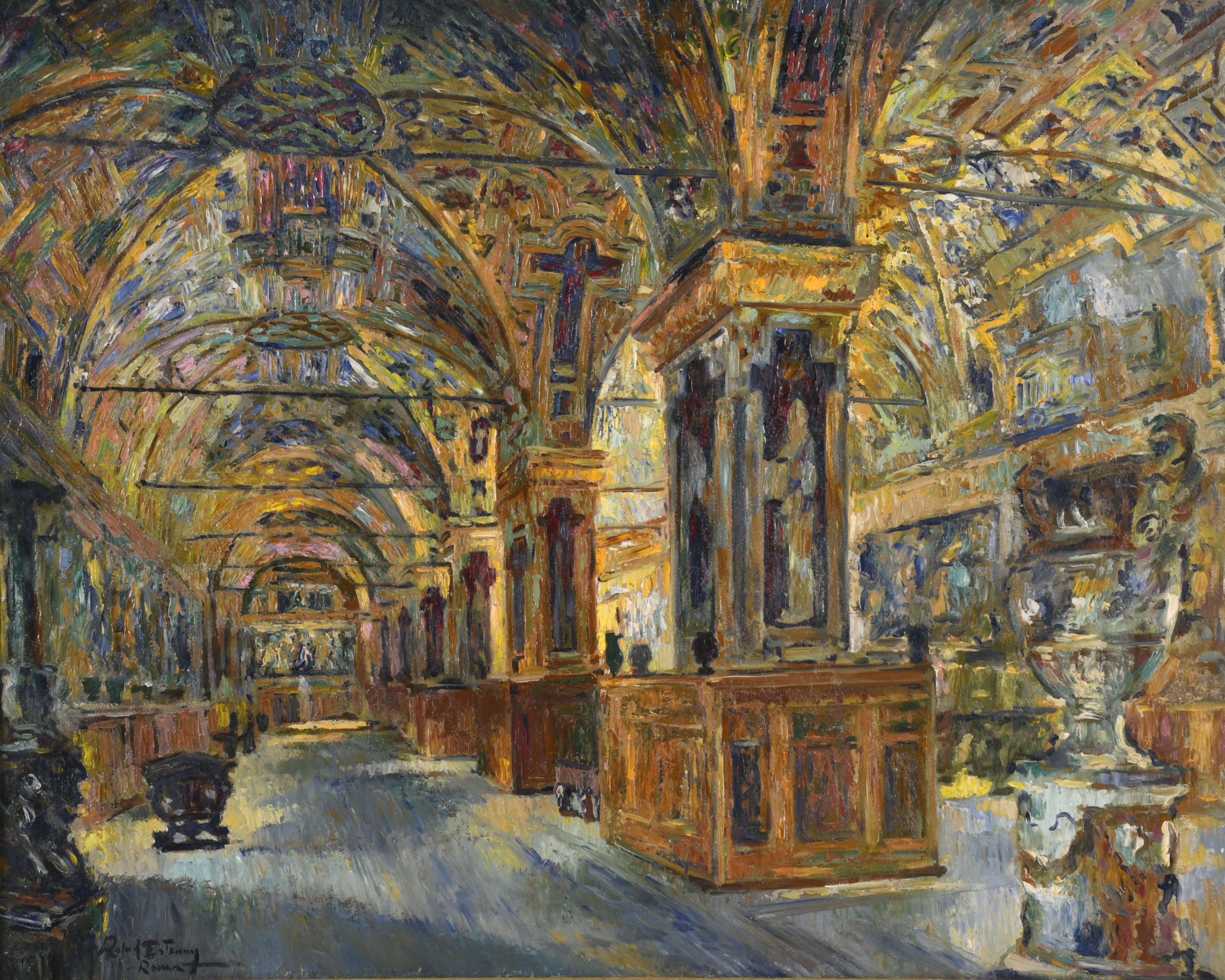 RAFAEL ESTRANY Y ROS (1884-1958). "Interior iglesia", Roma,
