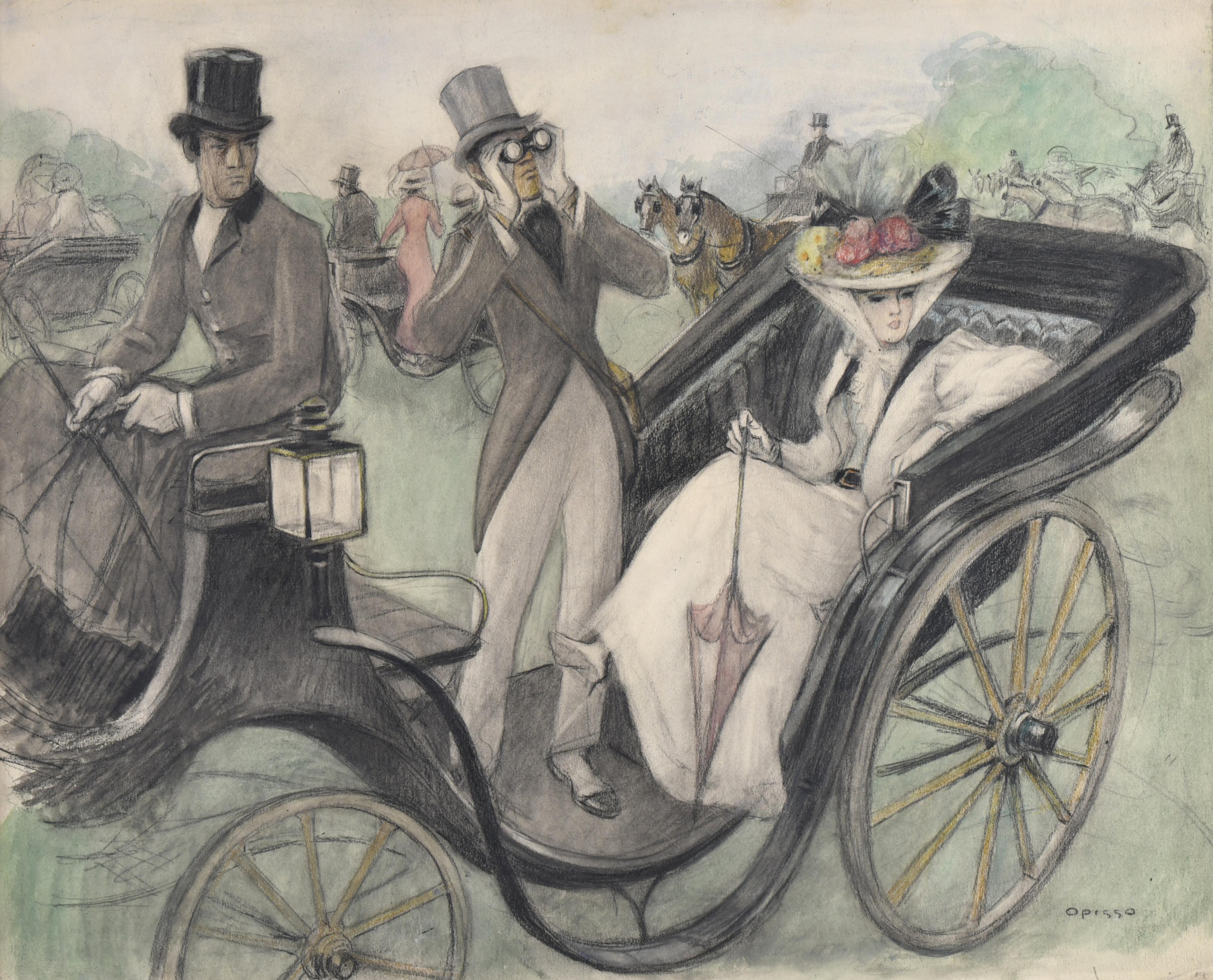 RICARD OPISSO (1880-1966). "Espectadores de la carrera de c