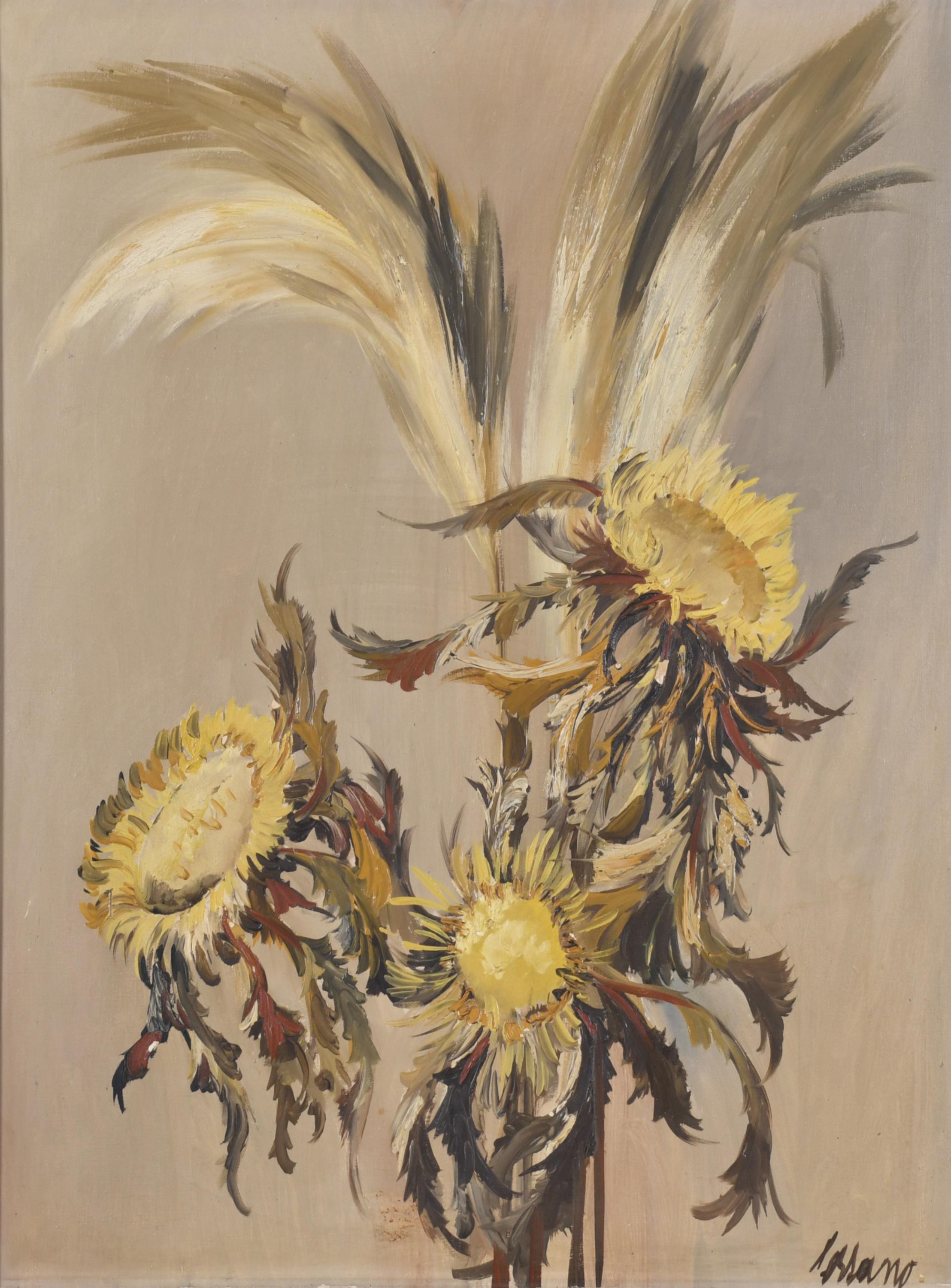 JOSEP MlGUEL SERRANO (1912-1982). "Bodegón girasoles". 