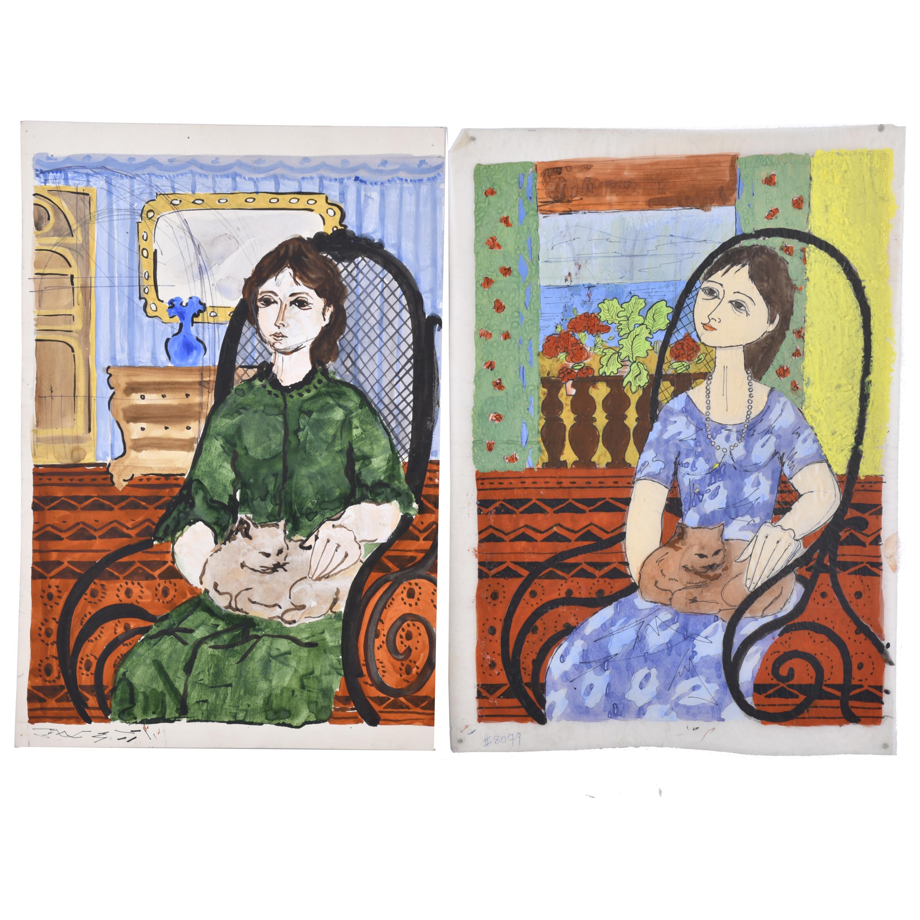 VICENÇ CARALTO (1936-1995).  Pareja de pruebas de artista o