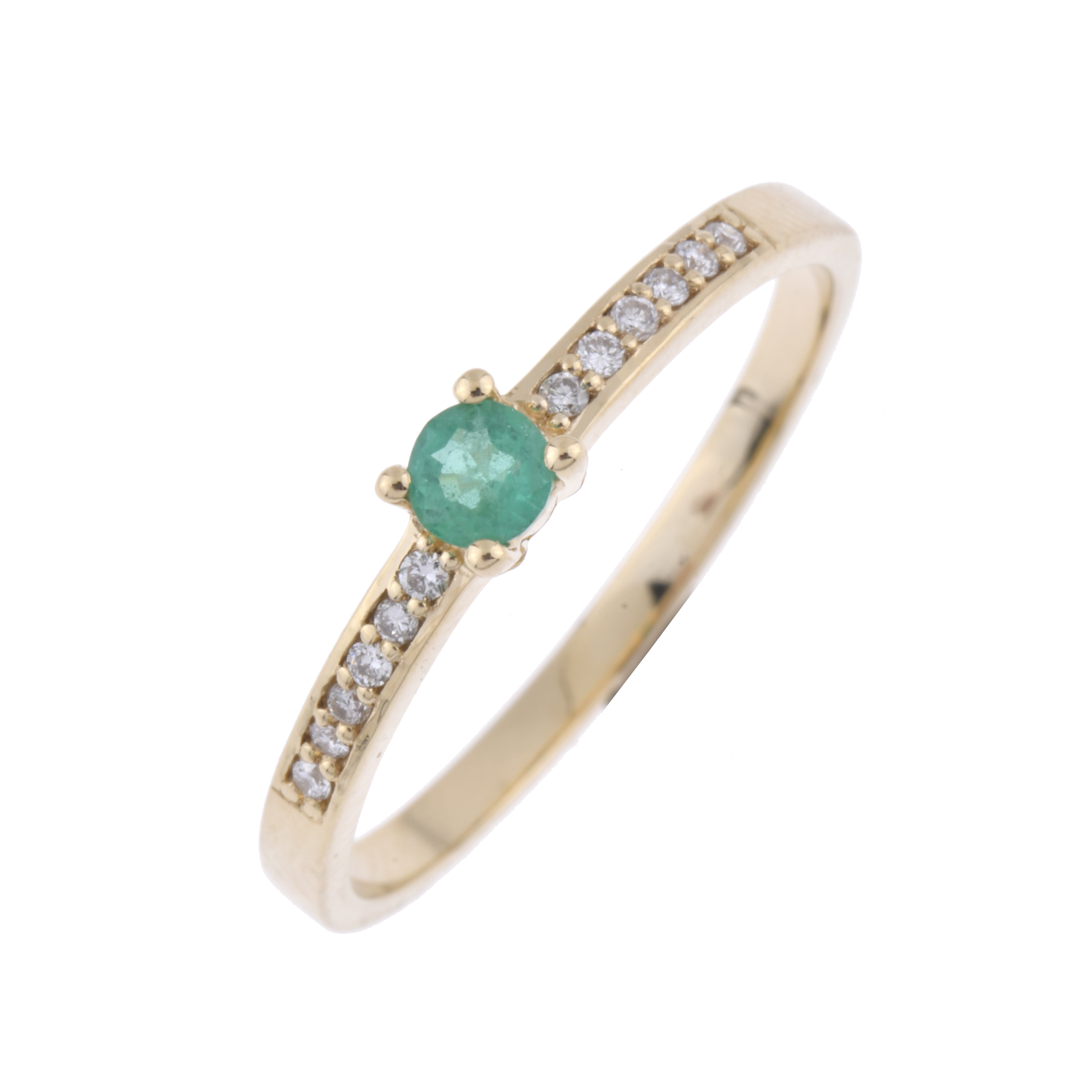 Sortija con esmeralda y diamantes.