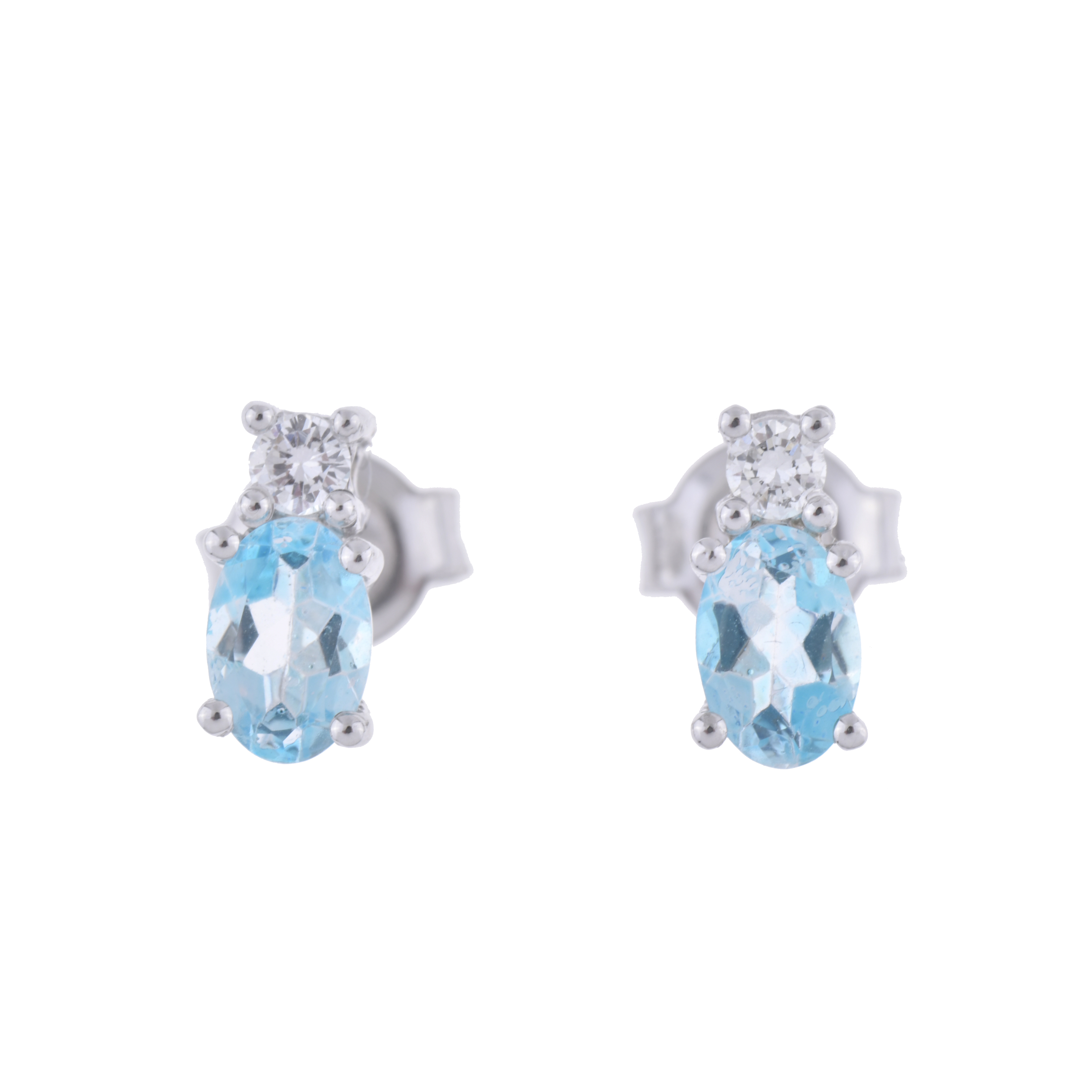 Pendientes con aguamarinas y diamantes.